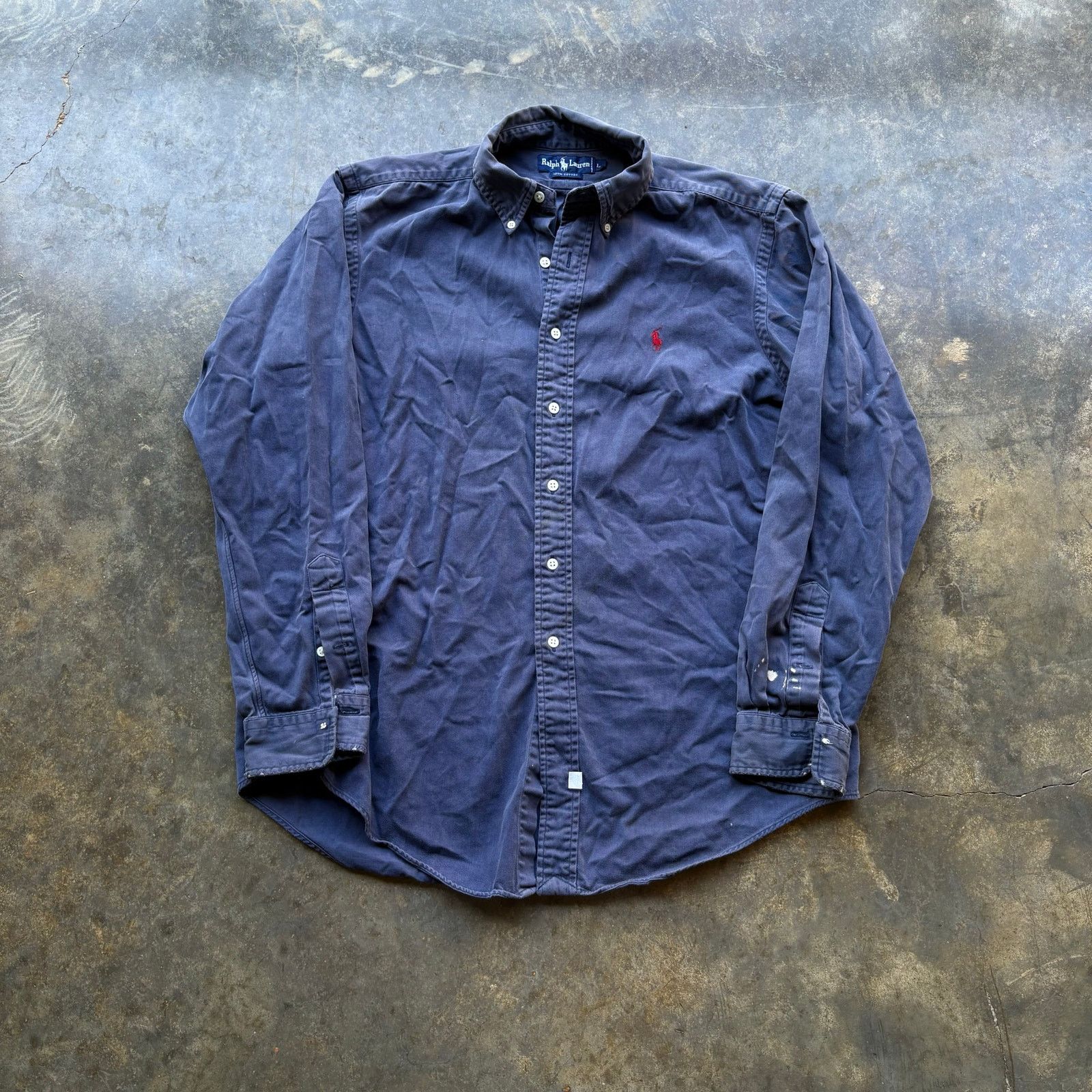 Vintage 90s Faded Polo Ralph Lauren Cotton Shirt