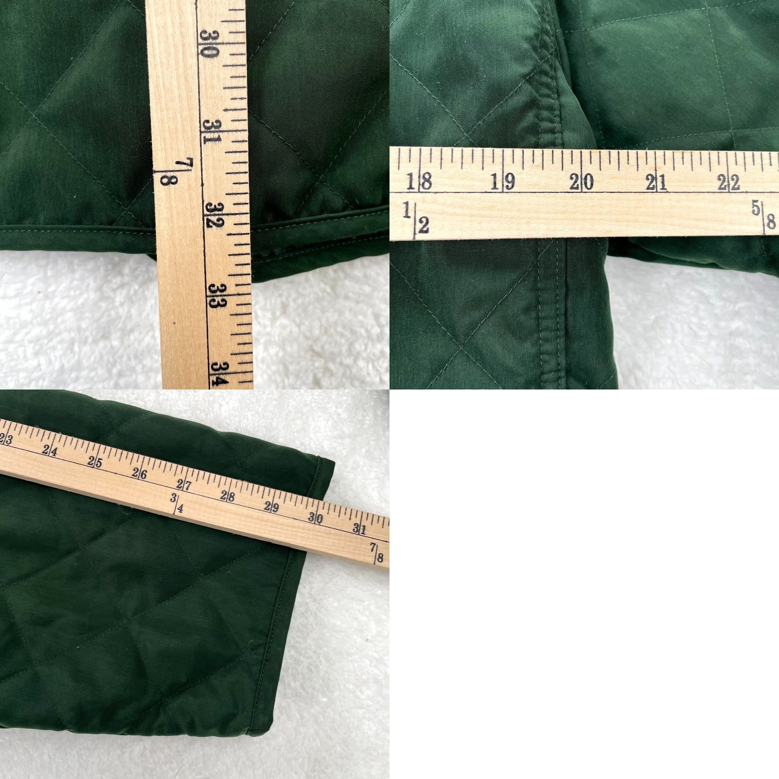 London Fog London Fog Jacket Womens Medium Green Quilted Barn Coat Lined Snap Front Size M / US 6-8 / IT 42-44 - 9 Thumbnail