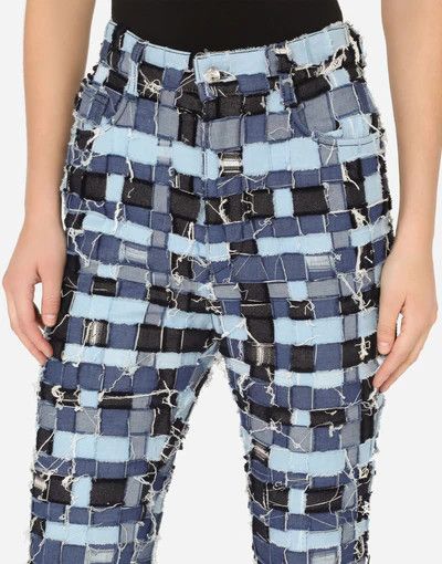 Dolce & Gabbana o1y0825 Checked Denim Pant in Multicolor Size 28" / US 6 / IT 42 - 4 Thumbnail