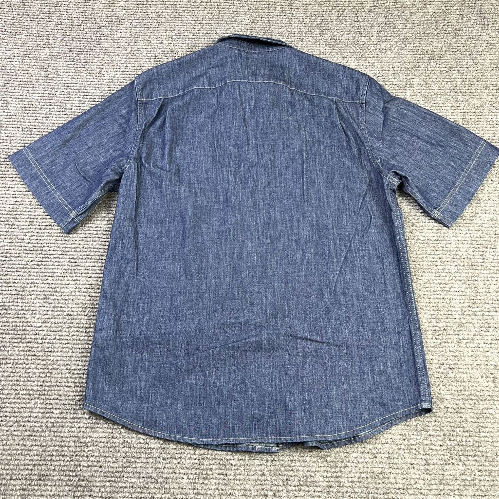 Wrangler VINTAGE? No. Wrangler Blue Denim Button-Up Shirt Mens L Short Sleeve Western Casual Shirt Size US L / EU 52-54 / 3 - 3 Thumbnail