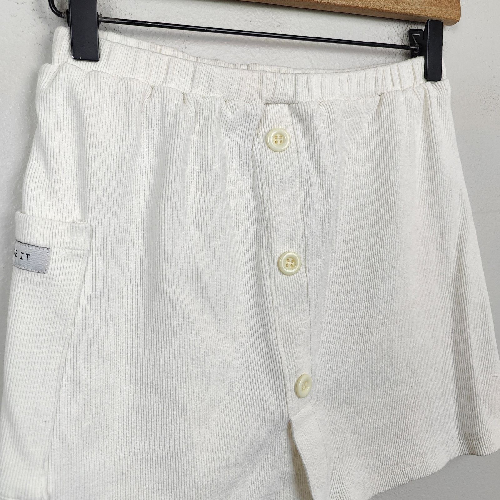 Other My Mum Made It Mini Skirt Womens Medium White Button Size 29" - 2 Thumbnail