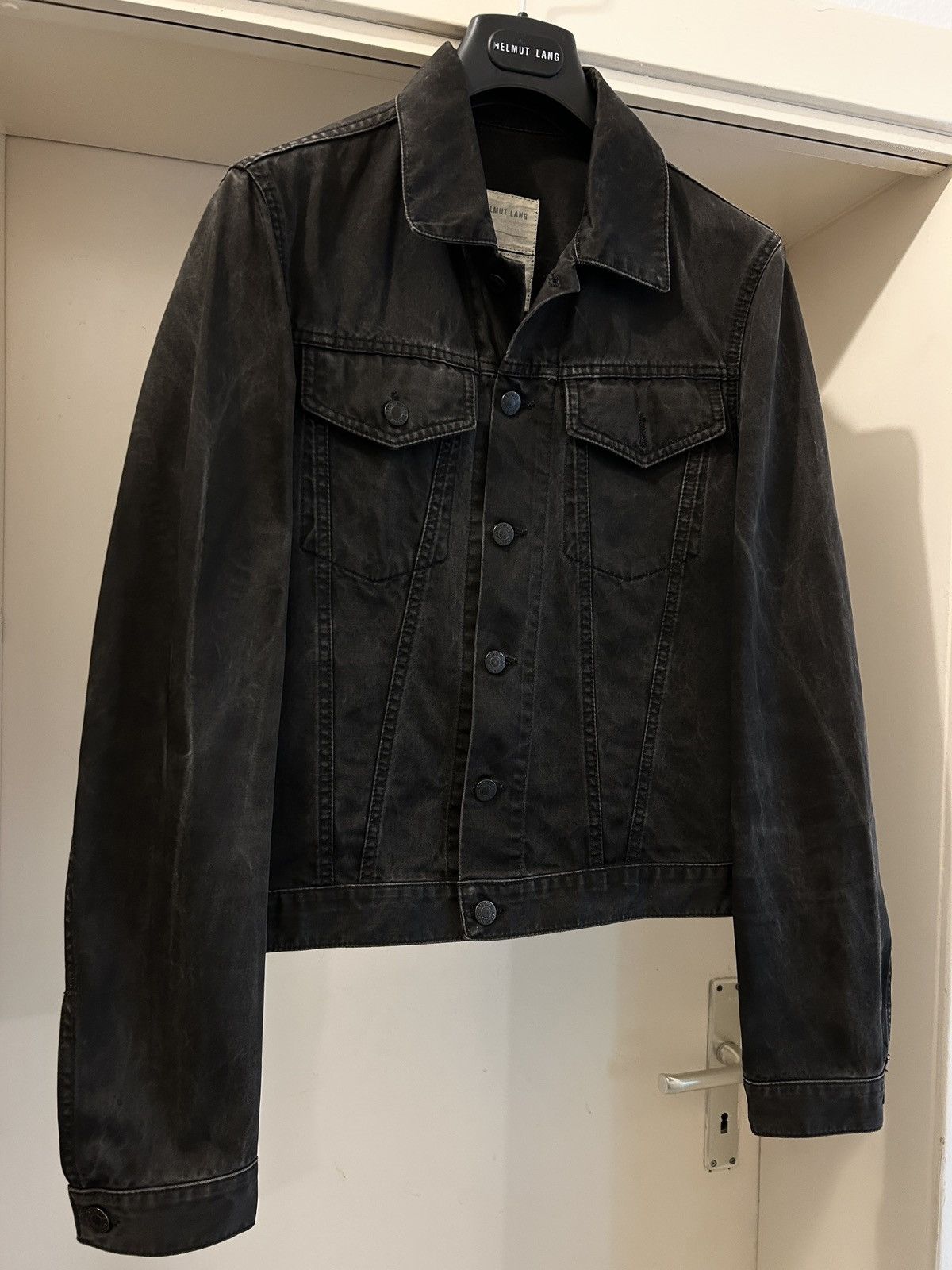 Helmut Lang 2000s classic black faded cotton denim trucker Size US S / EU 44-46 / 1 - 2 Thumbnail