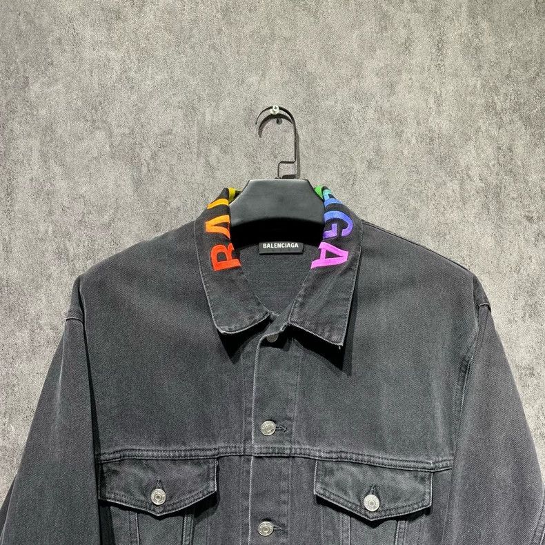 Balenciaga Balenciaga Color-embroidered logo denim jacket 2505-Nextar Size US M / EU 48-50 / 2 - 3 Thumbnail