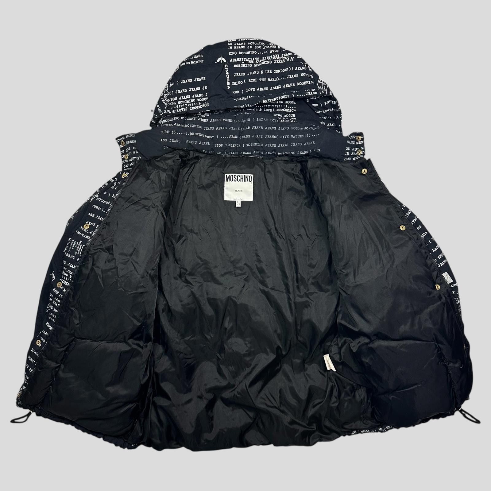 Moschino Moschino Jeans 90’s Typewriter Goose Down Puffer Jacket - XL Size US XL / EU 56 / 4 - 4 Thumbnail