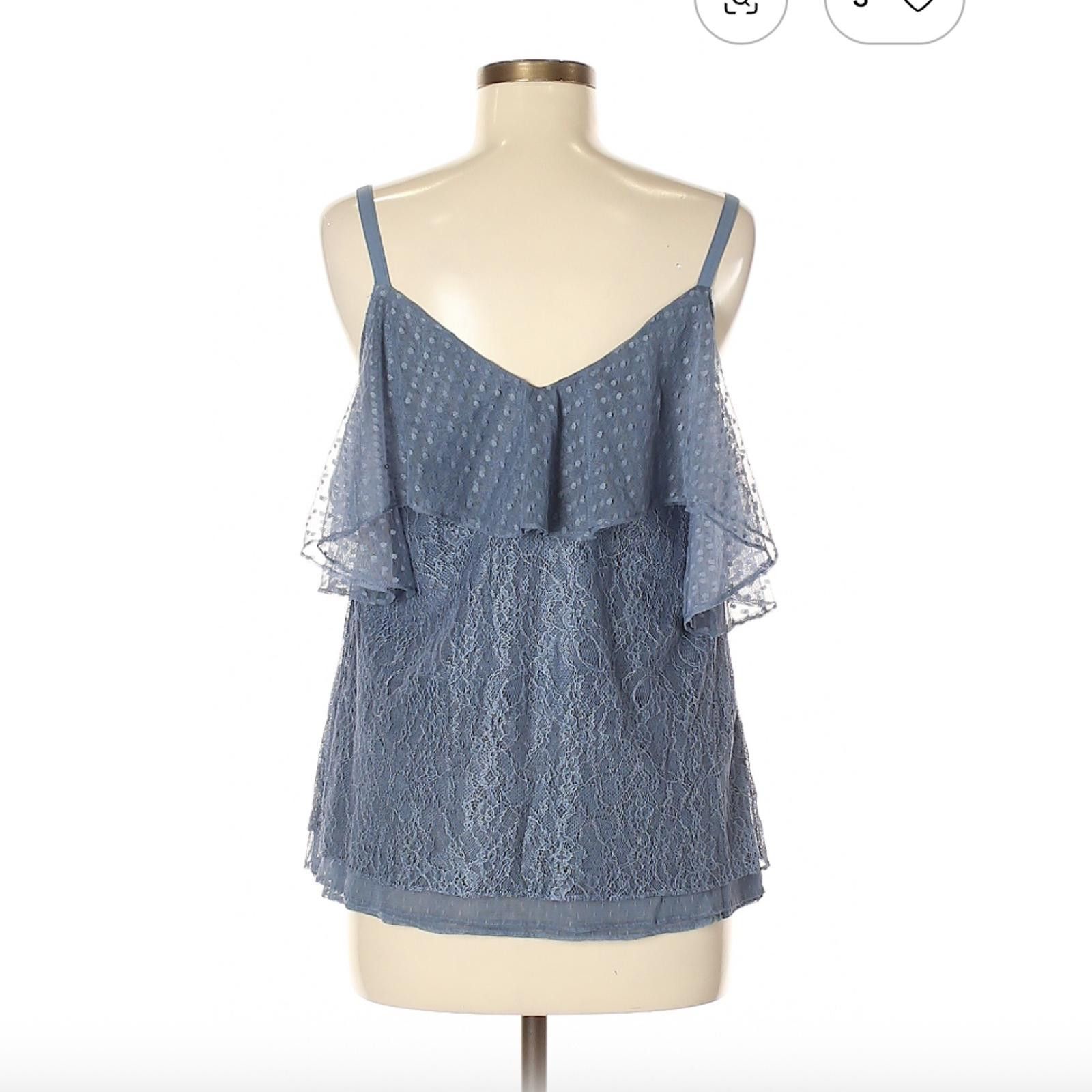 Other White House Black Market Blue Lace Sleeveless Top Size M Size M / US 6-8 / IT 42-44 - 2 Thumbnail