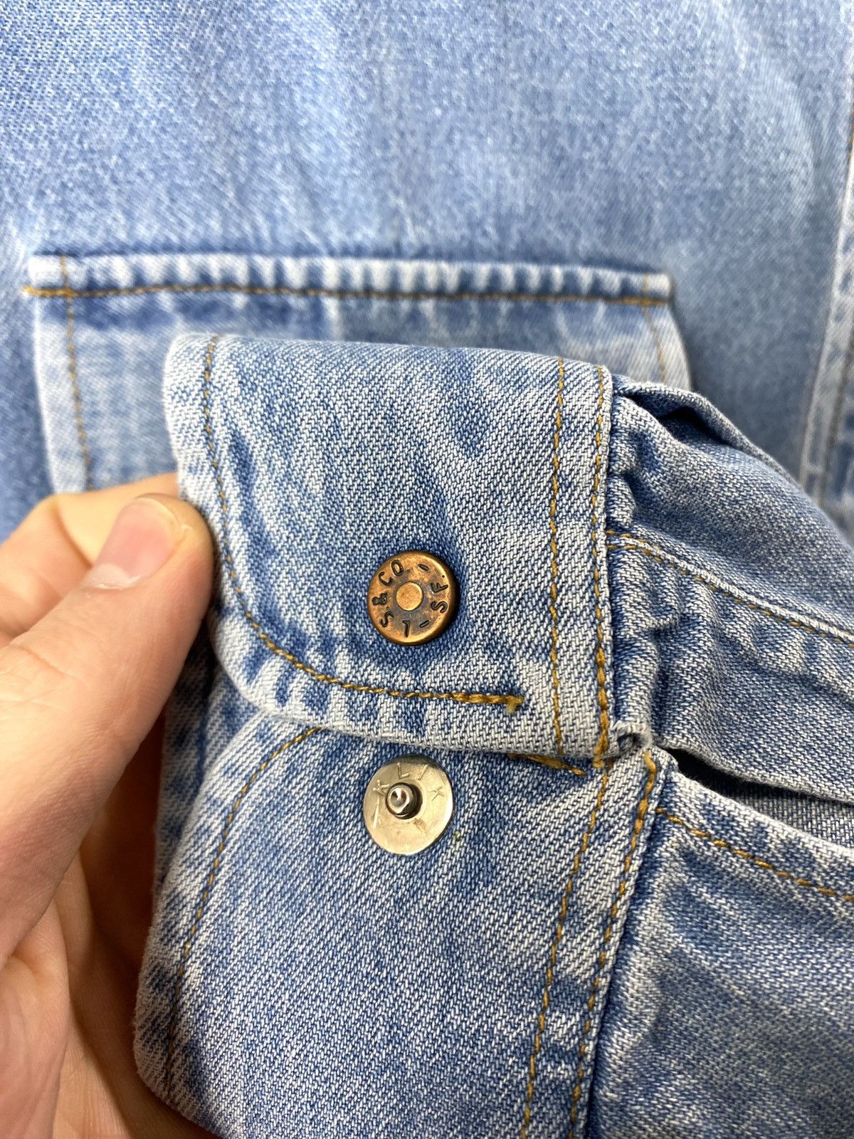 Levi's Rare! 70’s Vintage Levi’s Denim Shirt Western Orange Tab Size US L / EU 52-54 / 3 - 10 Thumbnail