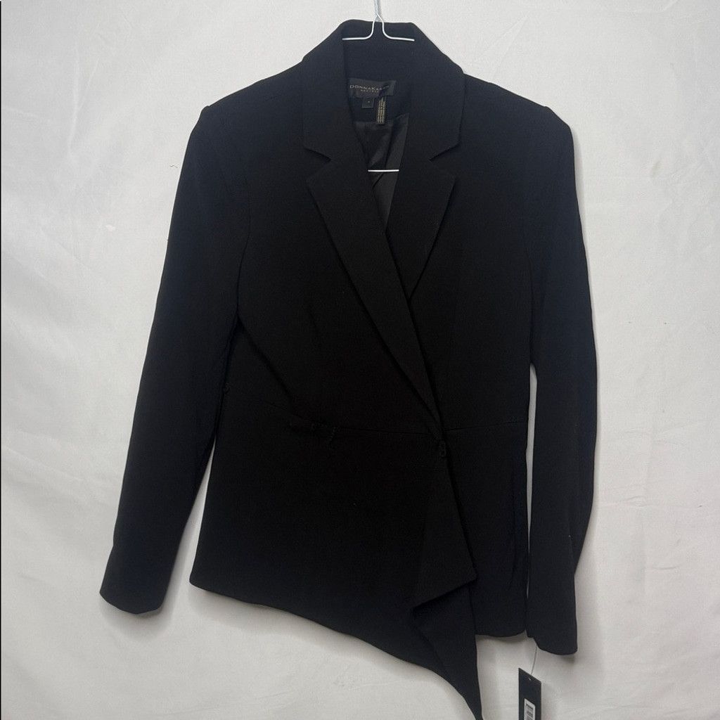 Donna Karan NWT Donna Karan double breasted black asymmetrical jacket 4 Size S / US 4 / IT 40 - 1 Thumbnail