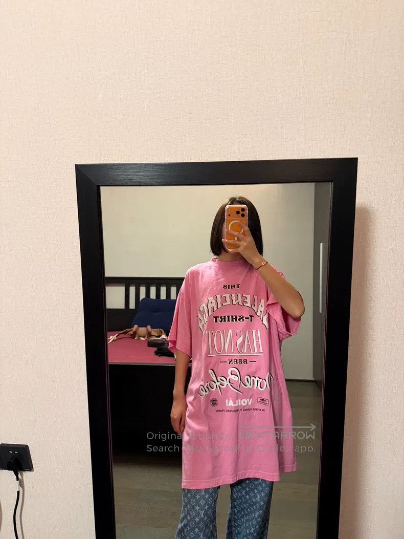 Balenciaga Balenciaga Pink Foamed Letter Short Sleeve T-Shirt, Size 1 Size US S / EU 44-46 / 1 - 1 Thumbnail