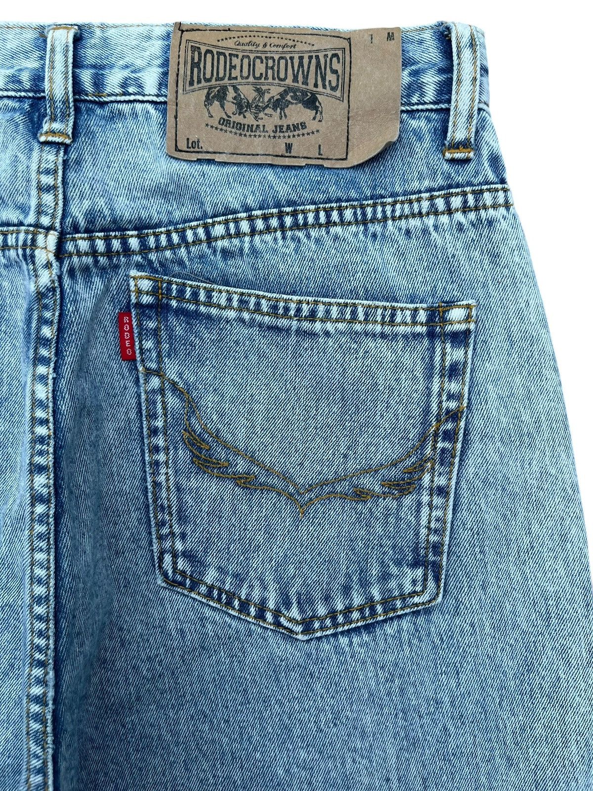 Other Vintage Japanese Brand Rodeo Crown Acid Washed Baggy Jeans Size 28" / US 6 / IT 42 - 8 Thumbnail