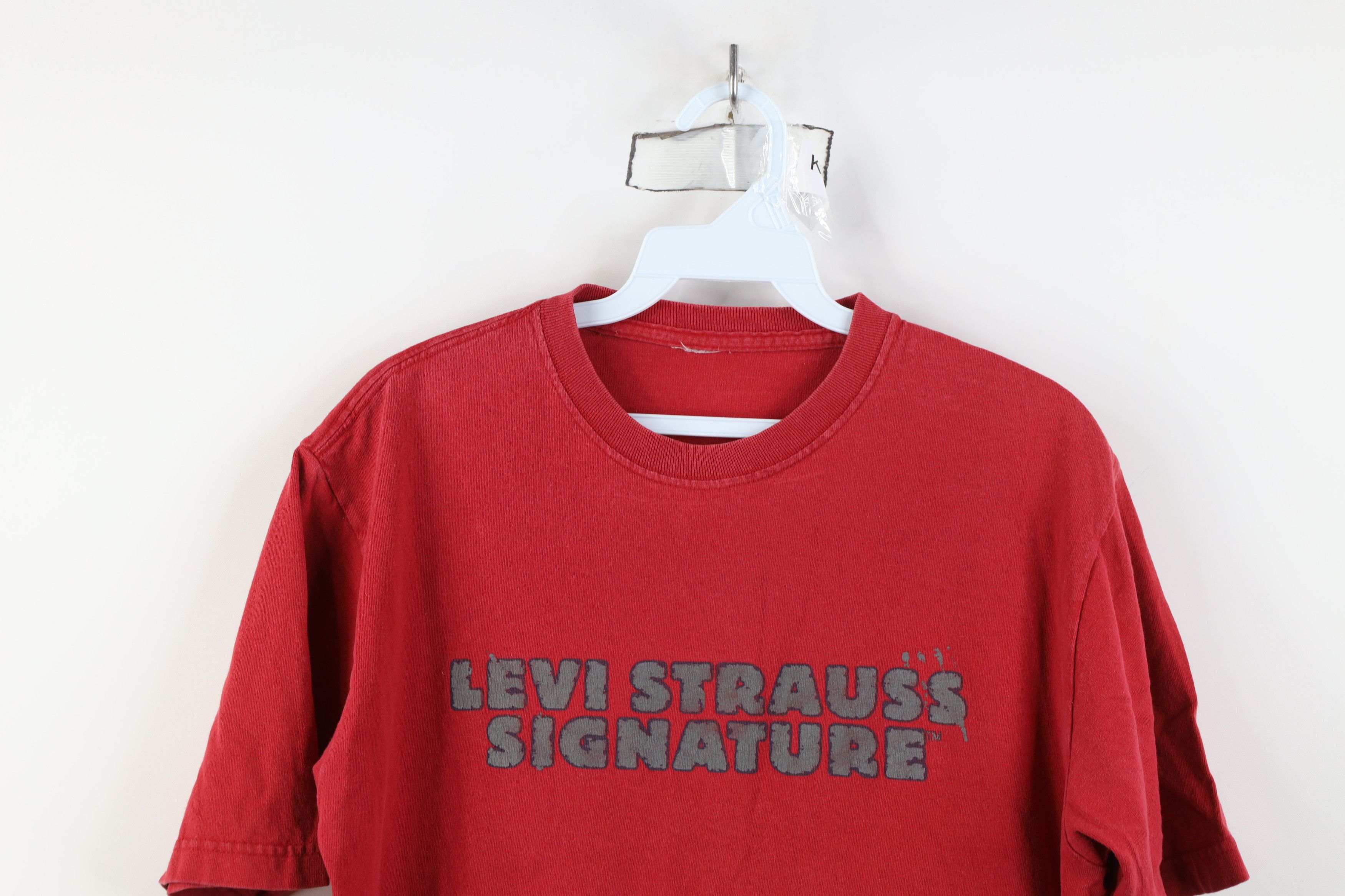 Levi's Vintage 90s Y2K Levis Spell Out Short Sleeve T-Shirt Red Size US M / EU 48-50 / 2 - 2 Thumbnail