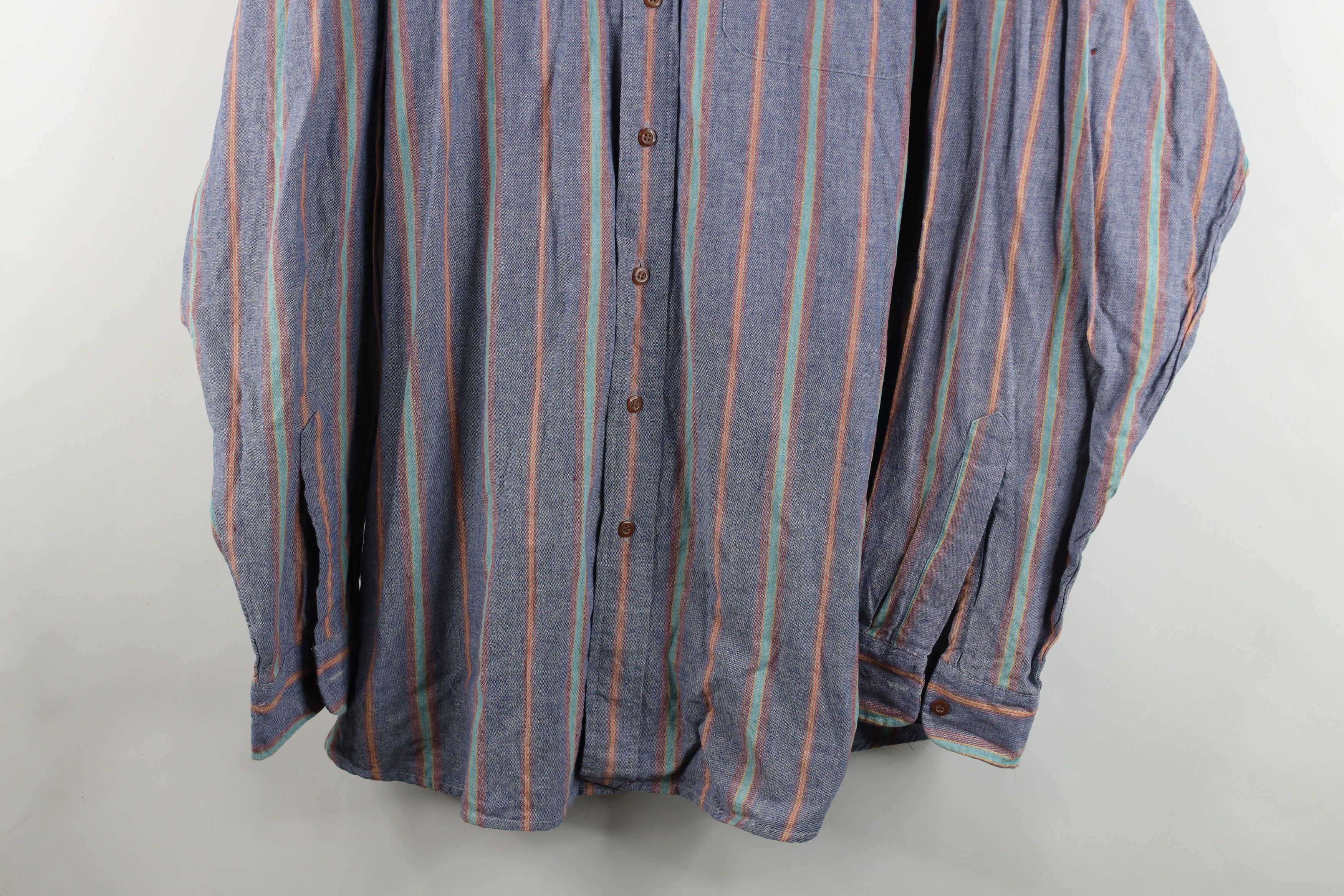 Vintage Vintage 90s Needle Rainbow Striped Oxford Button Down Shirt Size US XXL / EU 58 / 5 - 3 Thumbnail