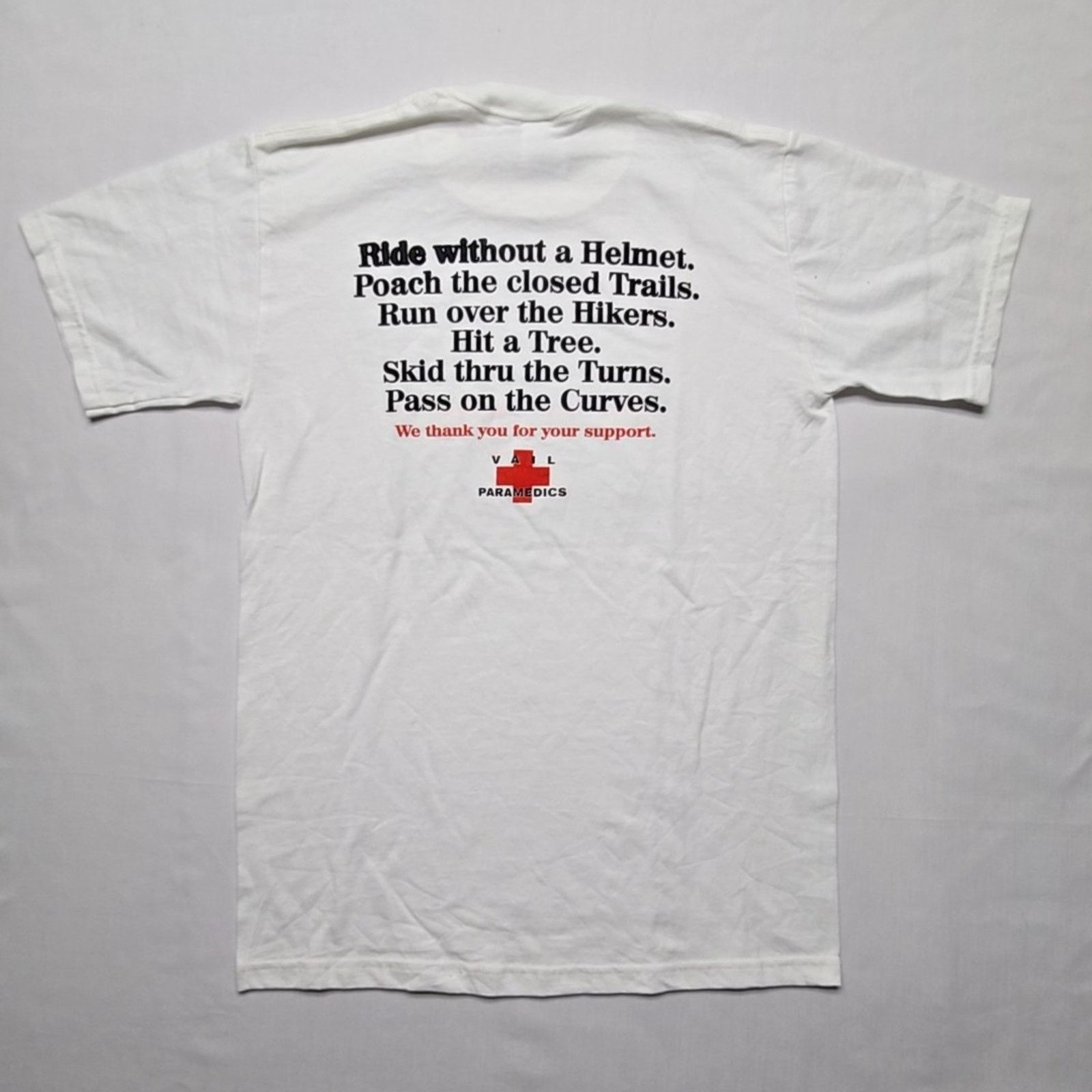 Jerzees Vintage Vail Paramedics Emt Shirt White Mens S Graphic Tee Size US S / EU 44-46 / 1 - 1 Thumbnail