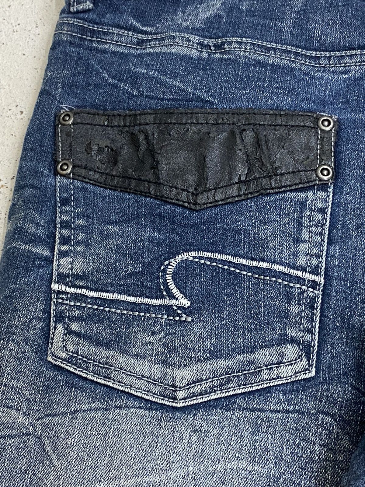 If Six Was Nine × Japanese Brand × Le Grande Bleu (L.G.B.) Unbrand Jean Japan Whisker Clawn Mark Design Straight Cut Size US 28 / EU 44 - 12 Thumbnail
