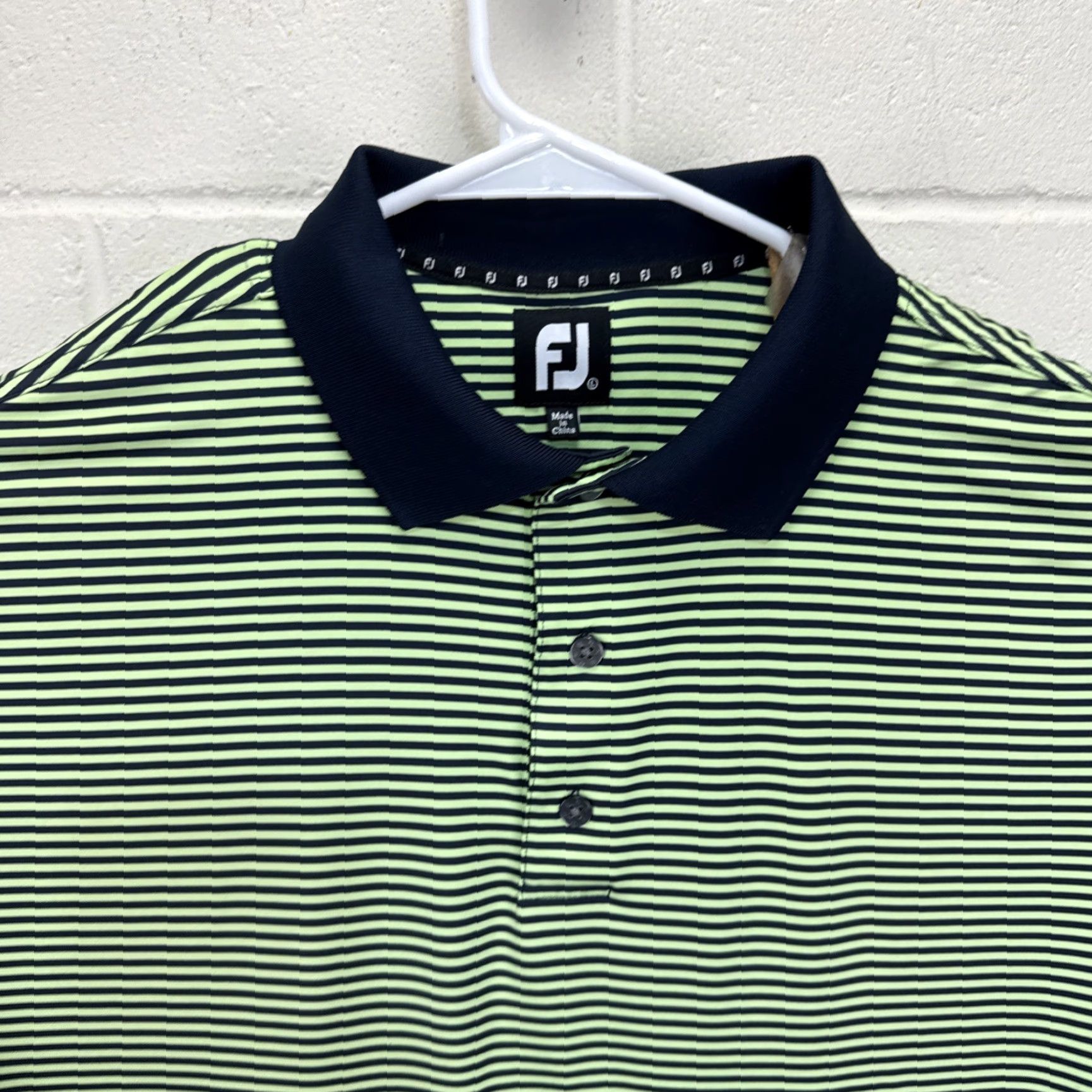 Footjoy FootJoy Polo Shirt Striped Short Sleeve Golf/Green Size L Men’s Size US L / EU 52-54 / 3 - 3 Thumbnail