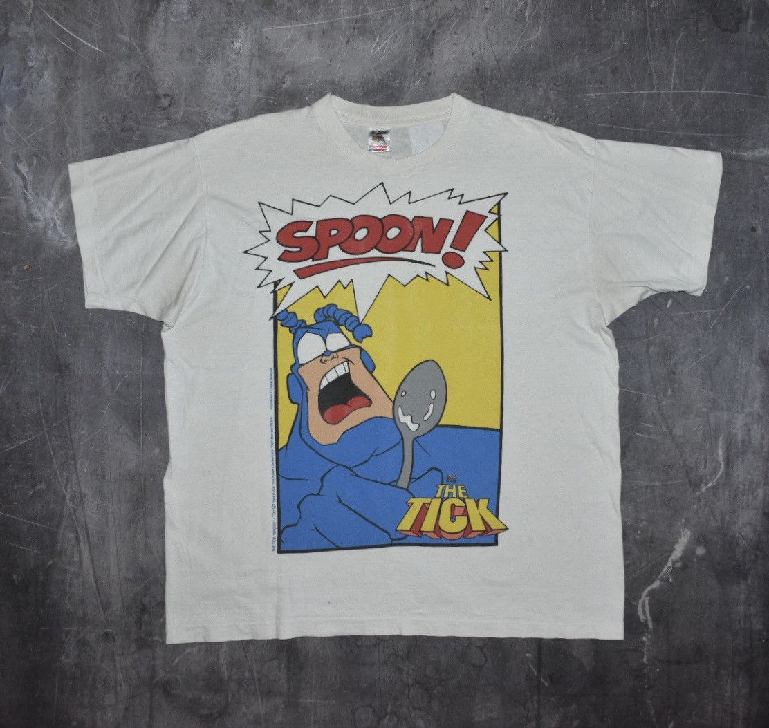 Fruit Of The Loom × Vintage Vintage 90s The Tick 'Spoon' T-Shirt (XL) Size US XL / EU 56 / 4 - 1 Thumbnail