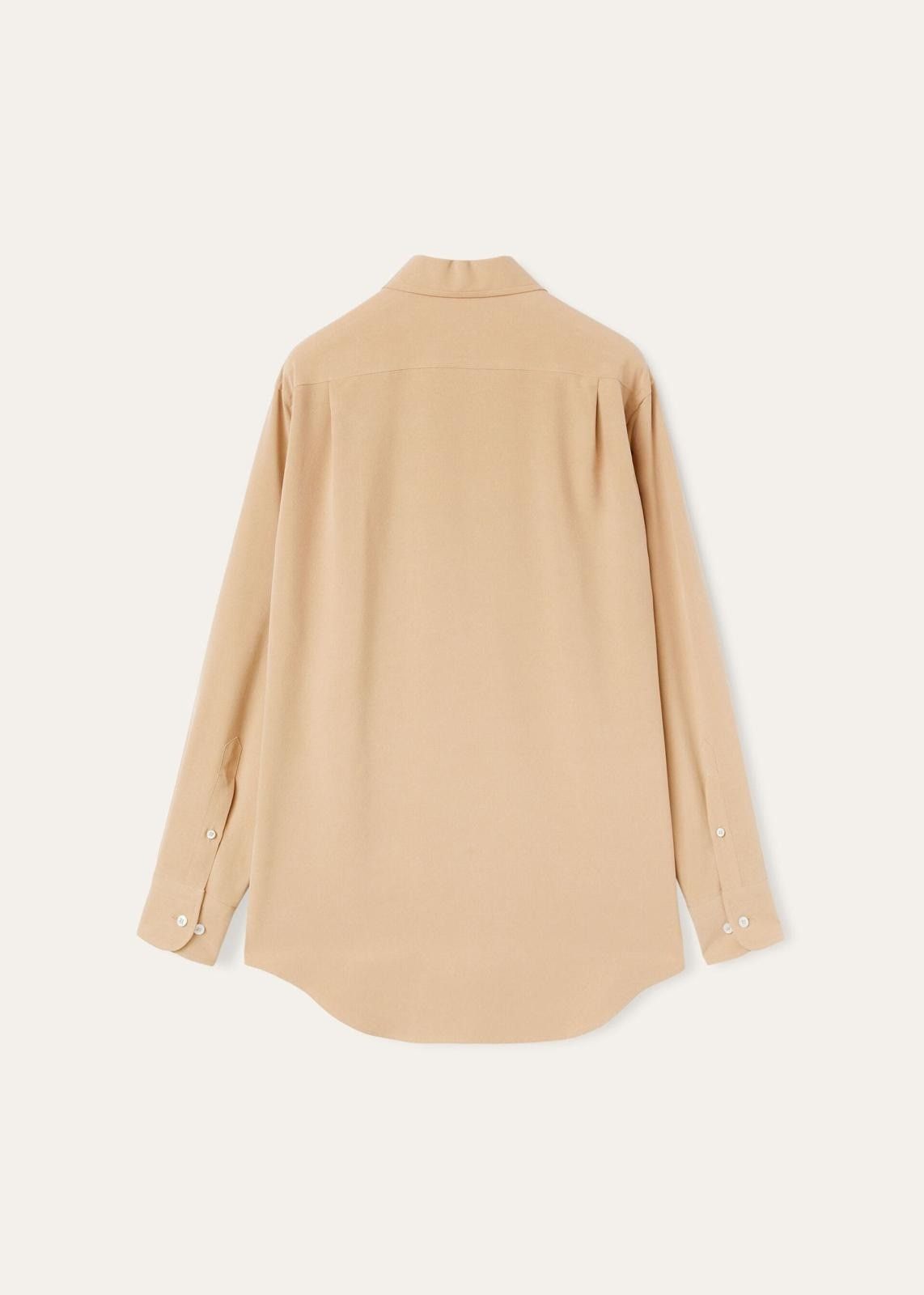 Loro Piana o1srvl11e0725 FAO0500 Silk André Shirt in Beige Size S / US 4 / IT 40 - 2 Thumbnail
