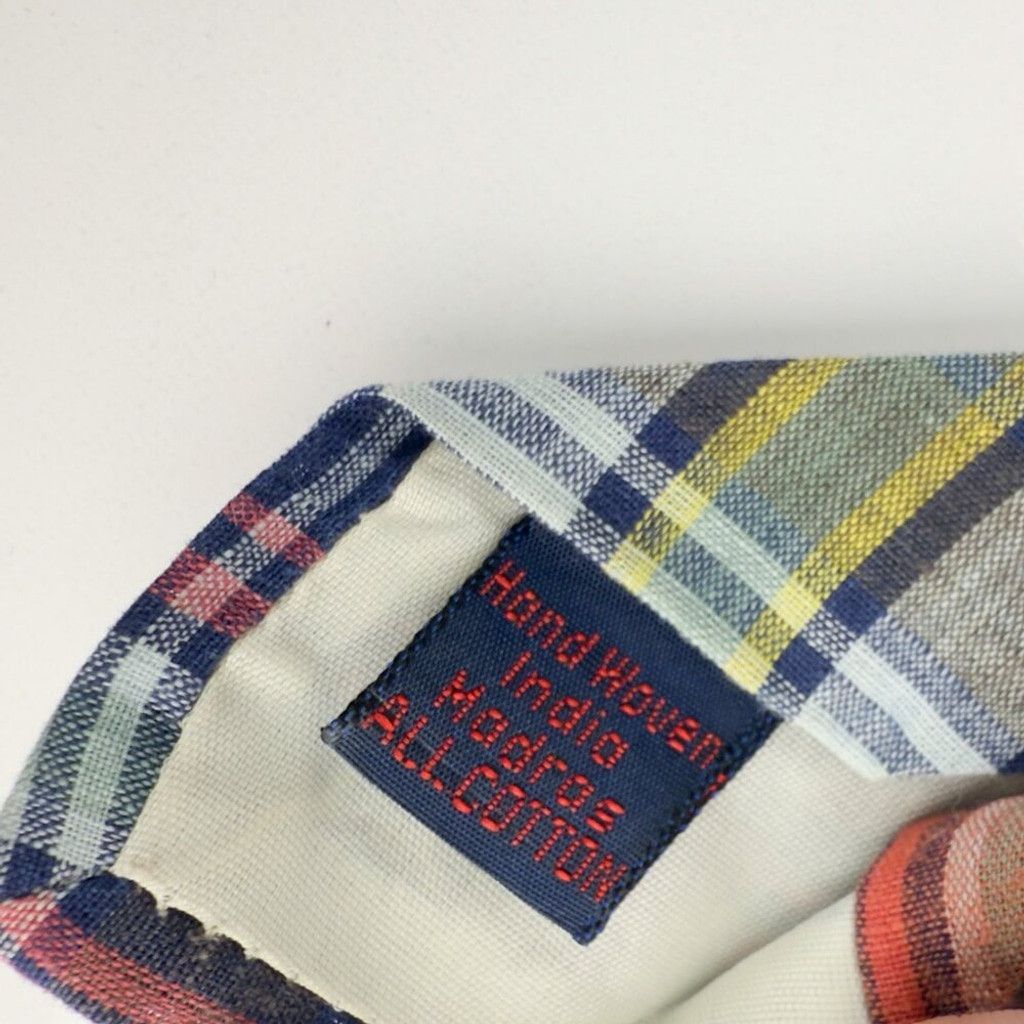 Vintage ROOSTER 70's 80's Assymetrical Barbour's Plaid Rainbow Tie Size ONE SIZE - 5 Thumbnail