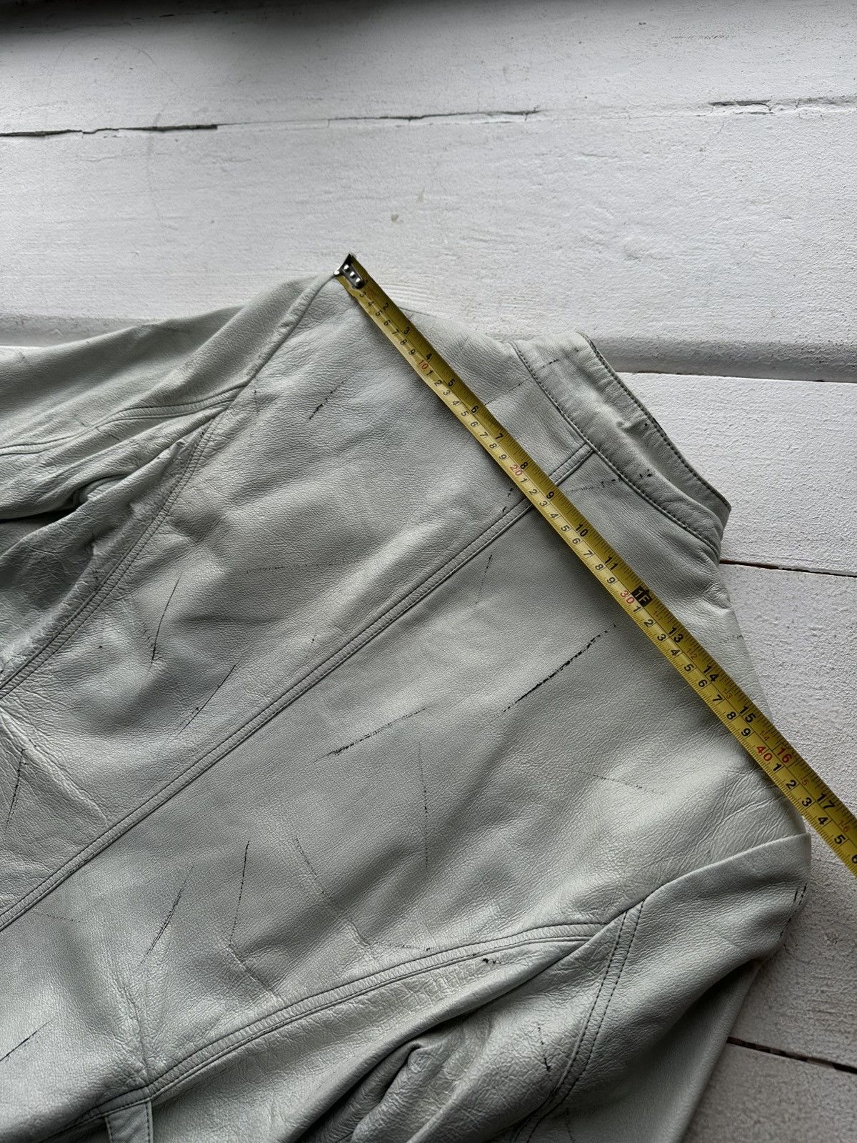 Other 🚨Y2K RICK OWENS TYPE DIRTY SLIM FIT ZIP LEATHER JACKET Size M / US 6-8 / IT 42-44 - 14 Thumbnail