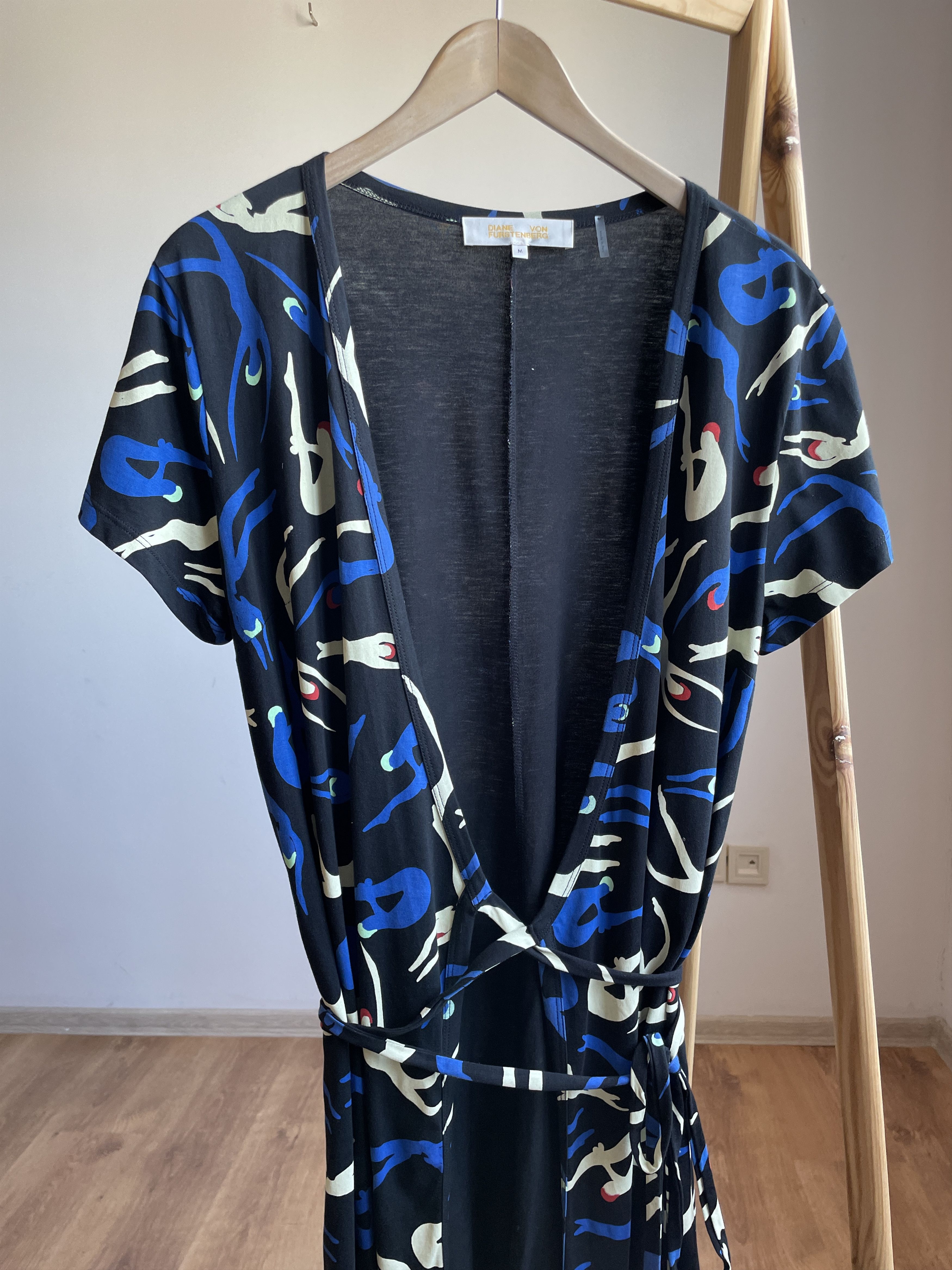 Diane von Furstenberg Cotton Short Sleeve Wrap Dress