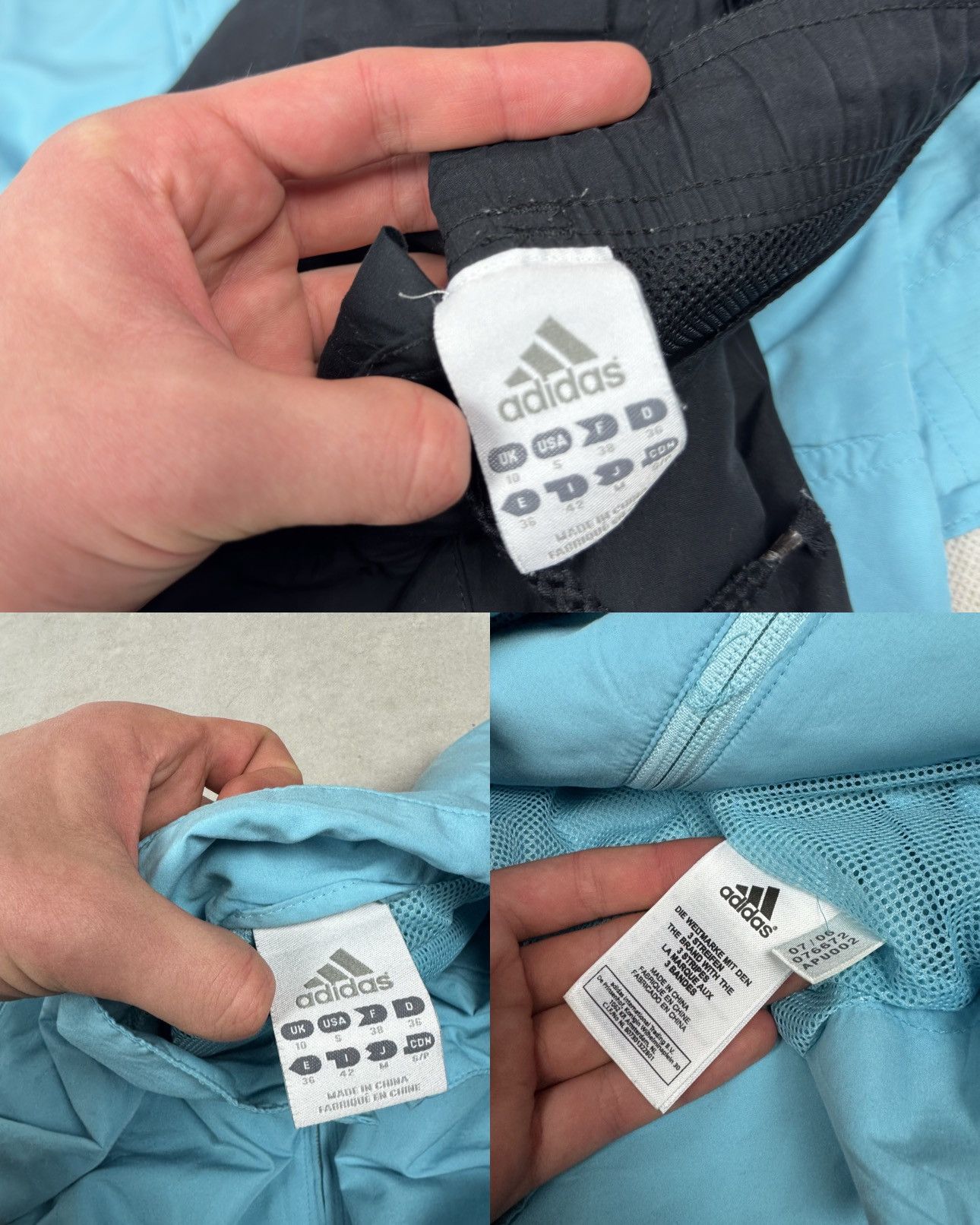 Adidas × Vintage Adidas Womens Aqua Black Mesh Lined Full Zip Tracksuit Small Size S / US 4 / IT 40 - 2 Thumbnail