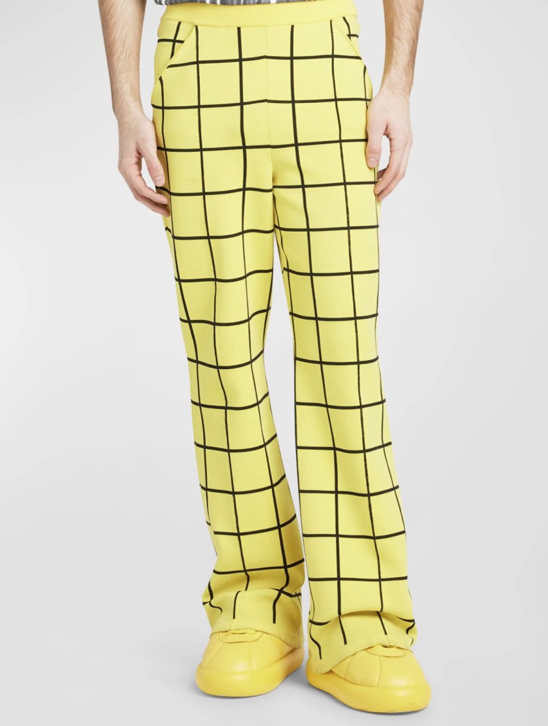 NWT Yellow Checked Viscose Trouser