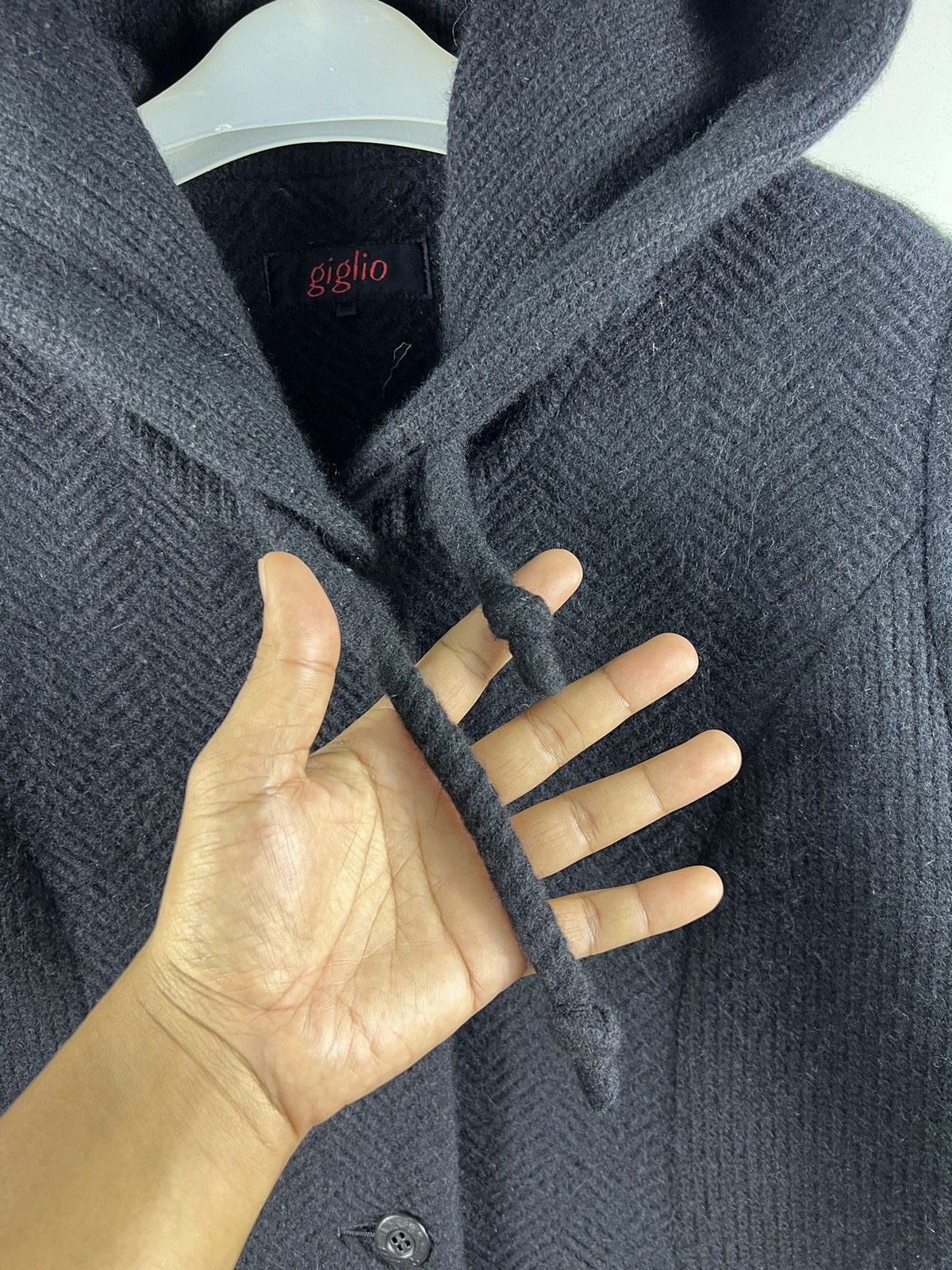 Other 🔥 black Wool Knit Giglio hoodie Long Coat Size S / US 4 / IT 40 - 6 Thumbnail
