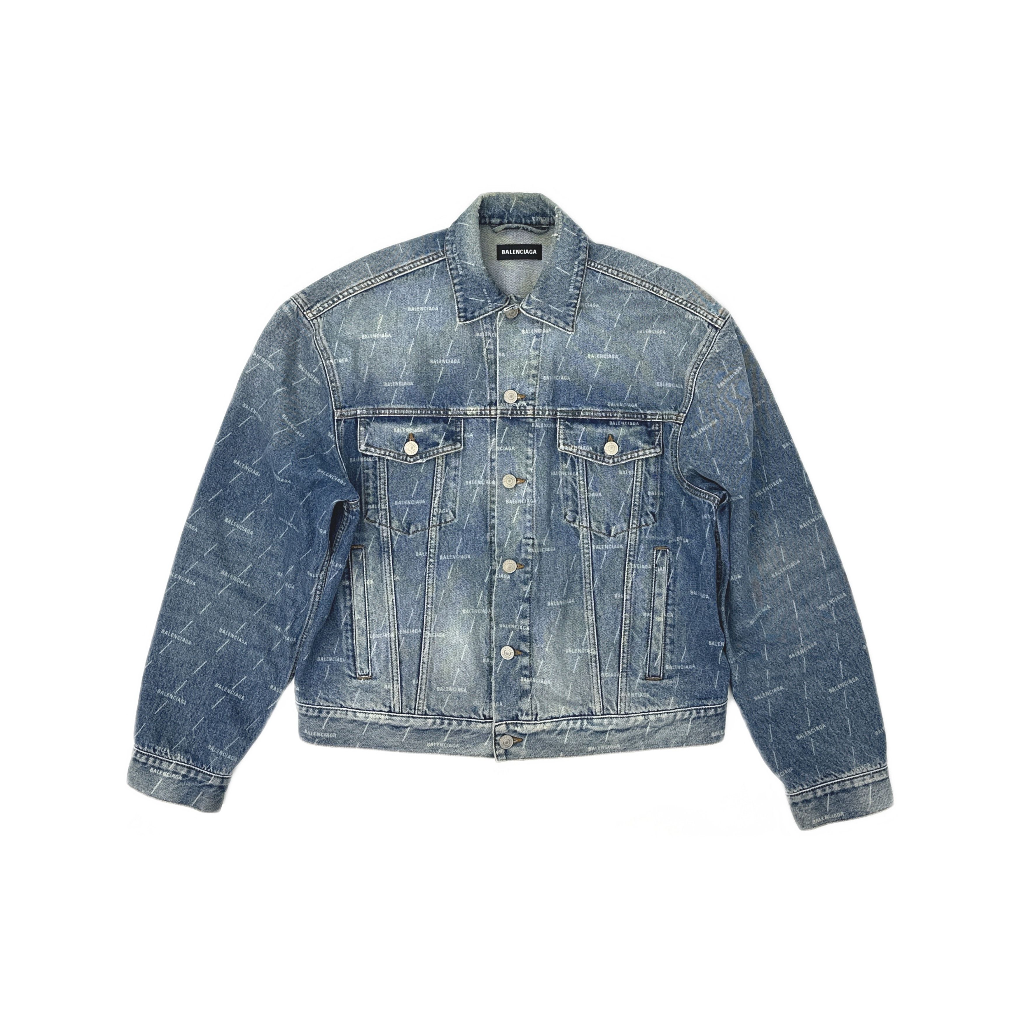 Balenciaga Balenciaga Logo Print Denim Jacket Size S Size US S / EU 44-46 / 1 - 1 Thumbnail