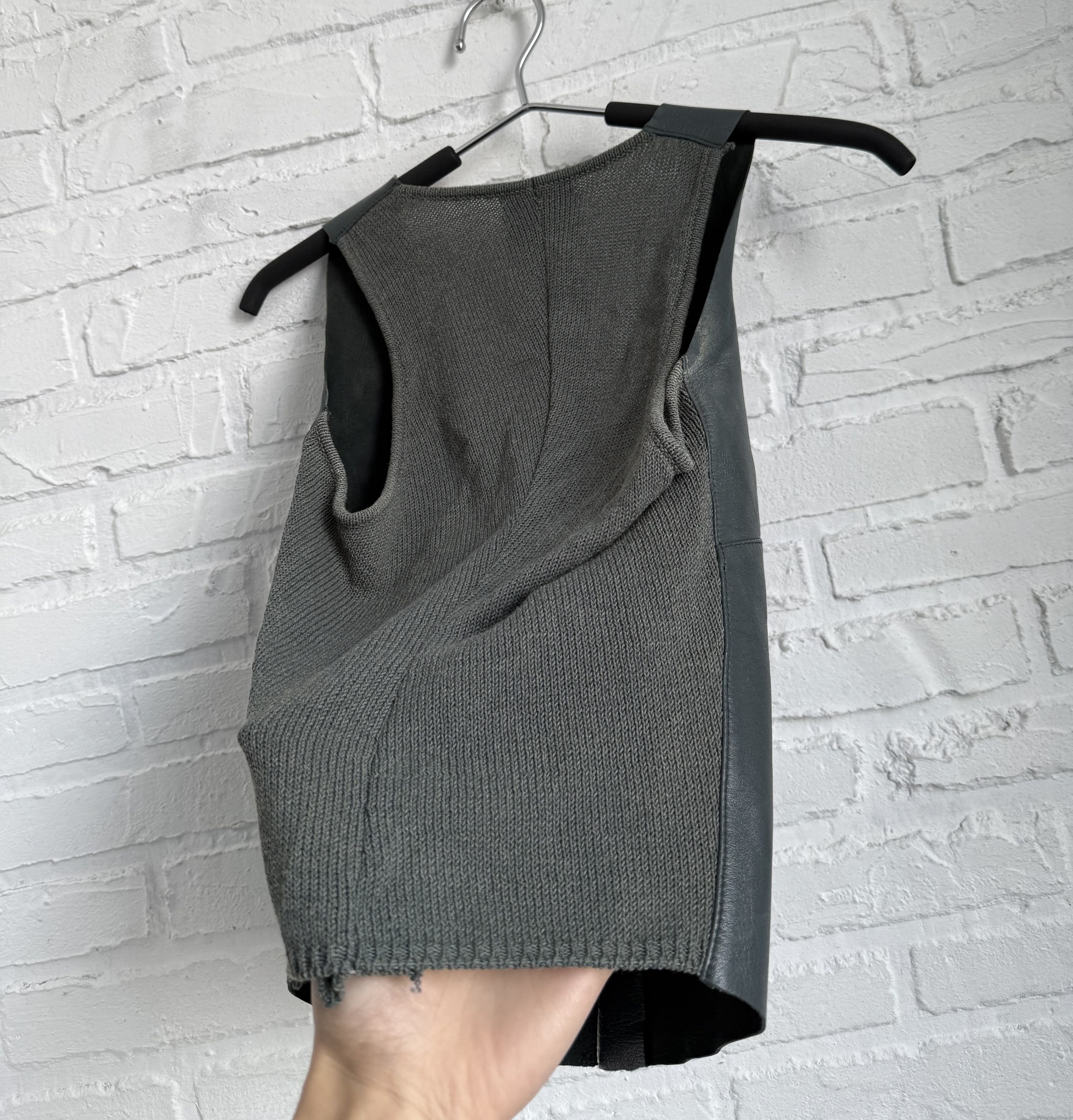Gianfranco Ferre Archive 90s Gianfranco Ferre Studio leather vest knit back Size S / US 4 / IT 40 - 13 Thumbnail