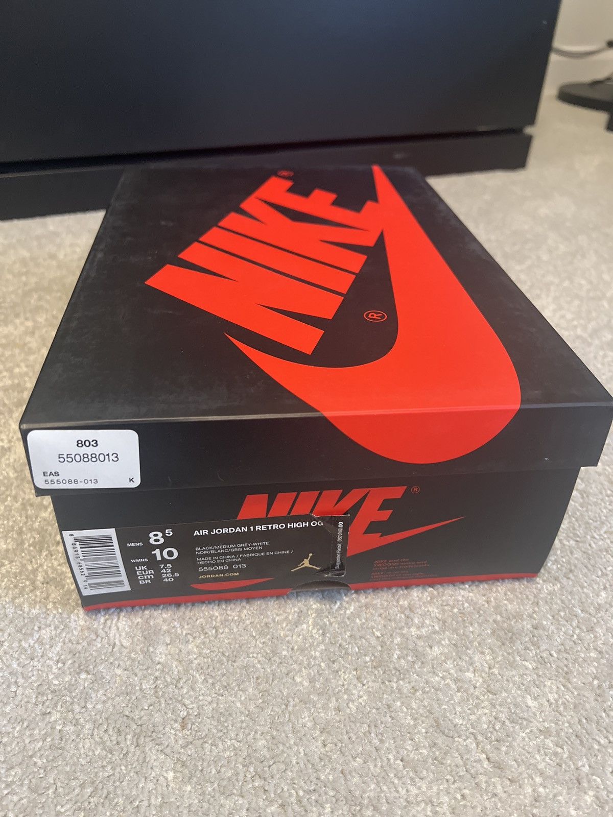 Jordan Brand Jordan 1 Retro High OG ‘Shadow’ (2018) Size US 8.5 / EU 41-42 - 8 Thumbnail
