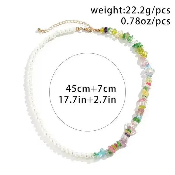 Jewelry Glass Crystal Imitation Pearl Choker Necklace Size ONE SIZE - 2 Thumbnail