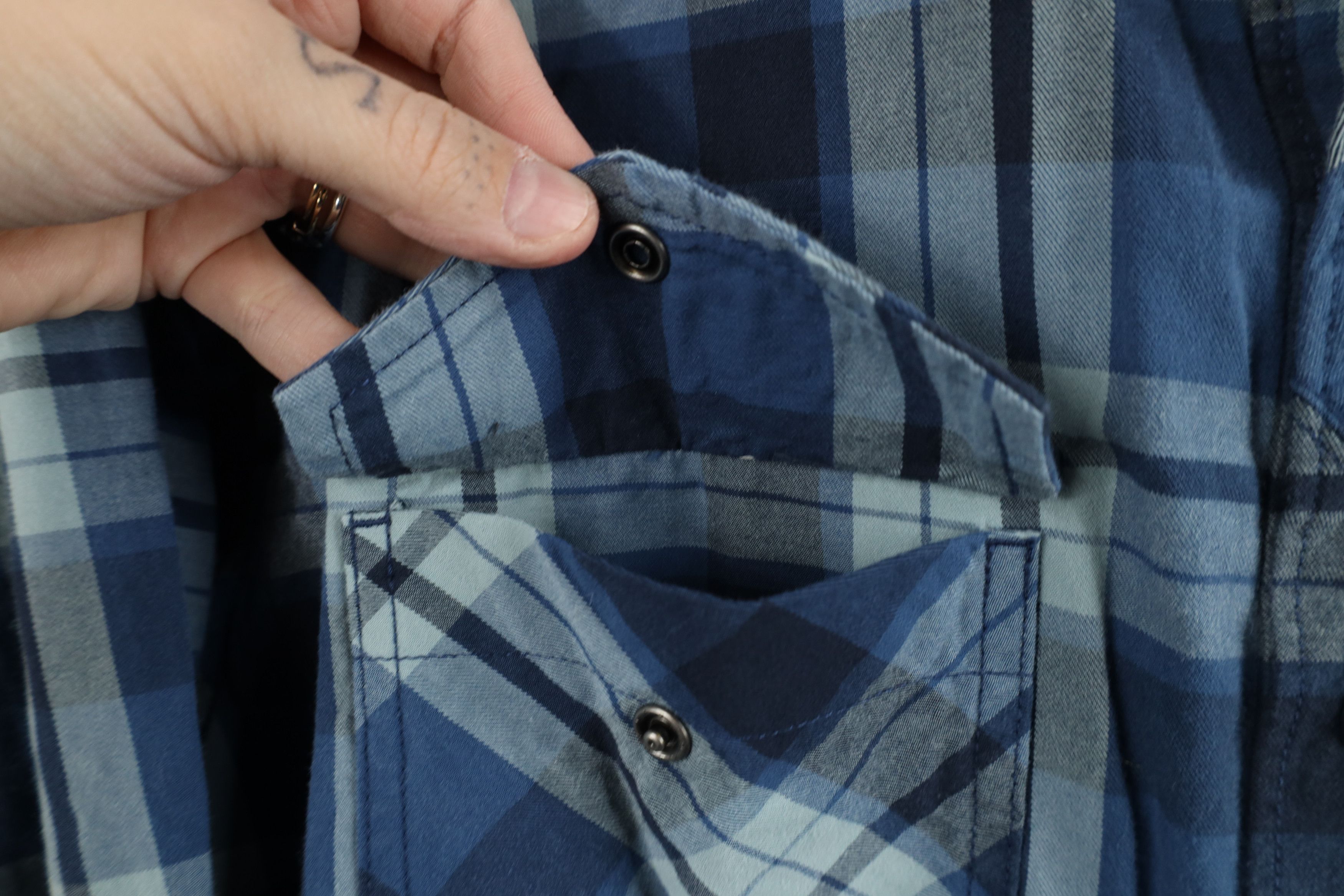 Vintage 5.11 Tactical Series Flannel Snap Button Shirt Plaid Blue Size US L / EU 52-54 / 3 - 5 Thumbnail
