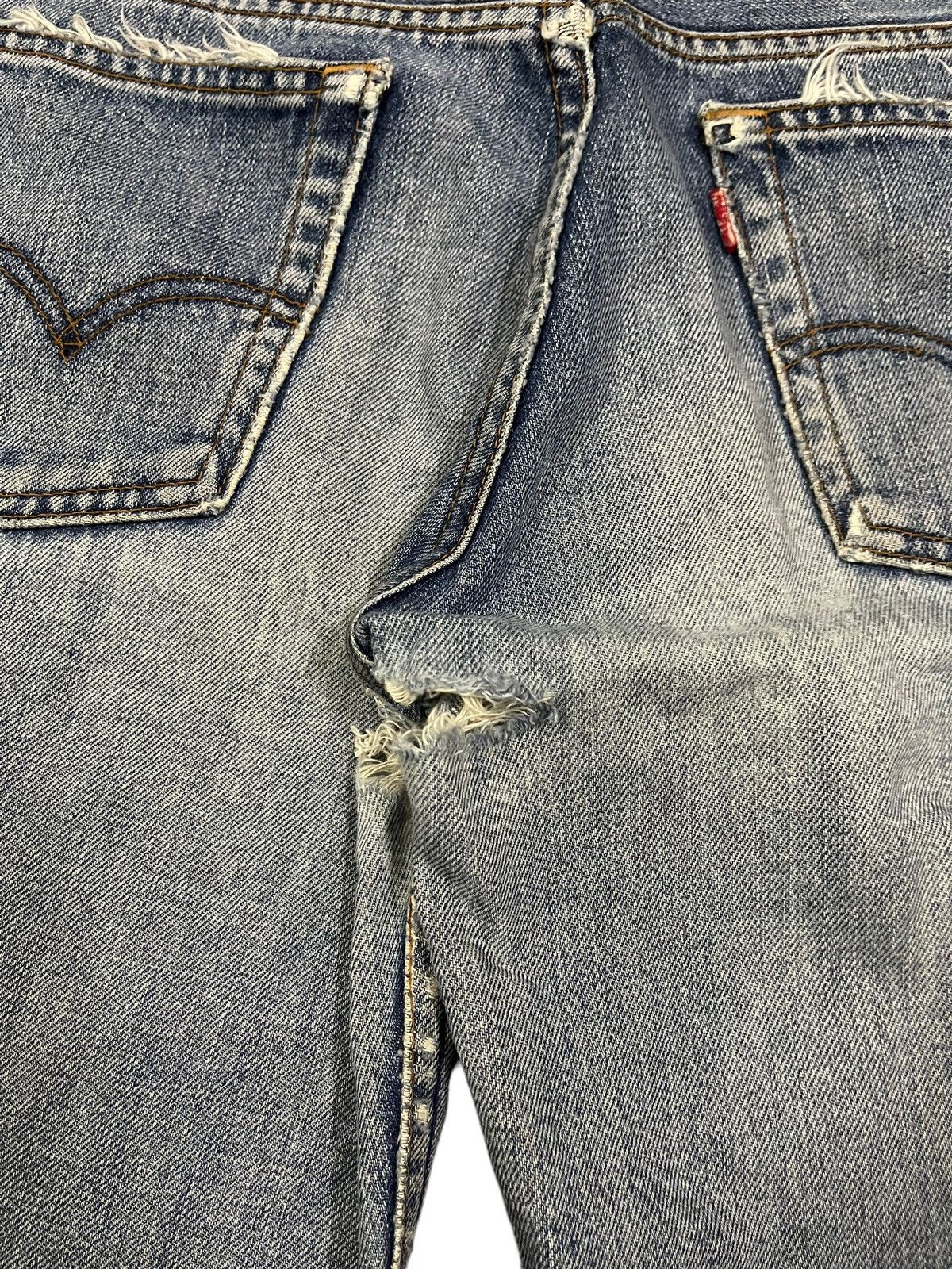 Levi's Vintage Japan 80s Levis Blue Wash Distressed Flare Jeans Size US 29 - 6 Thumbnail