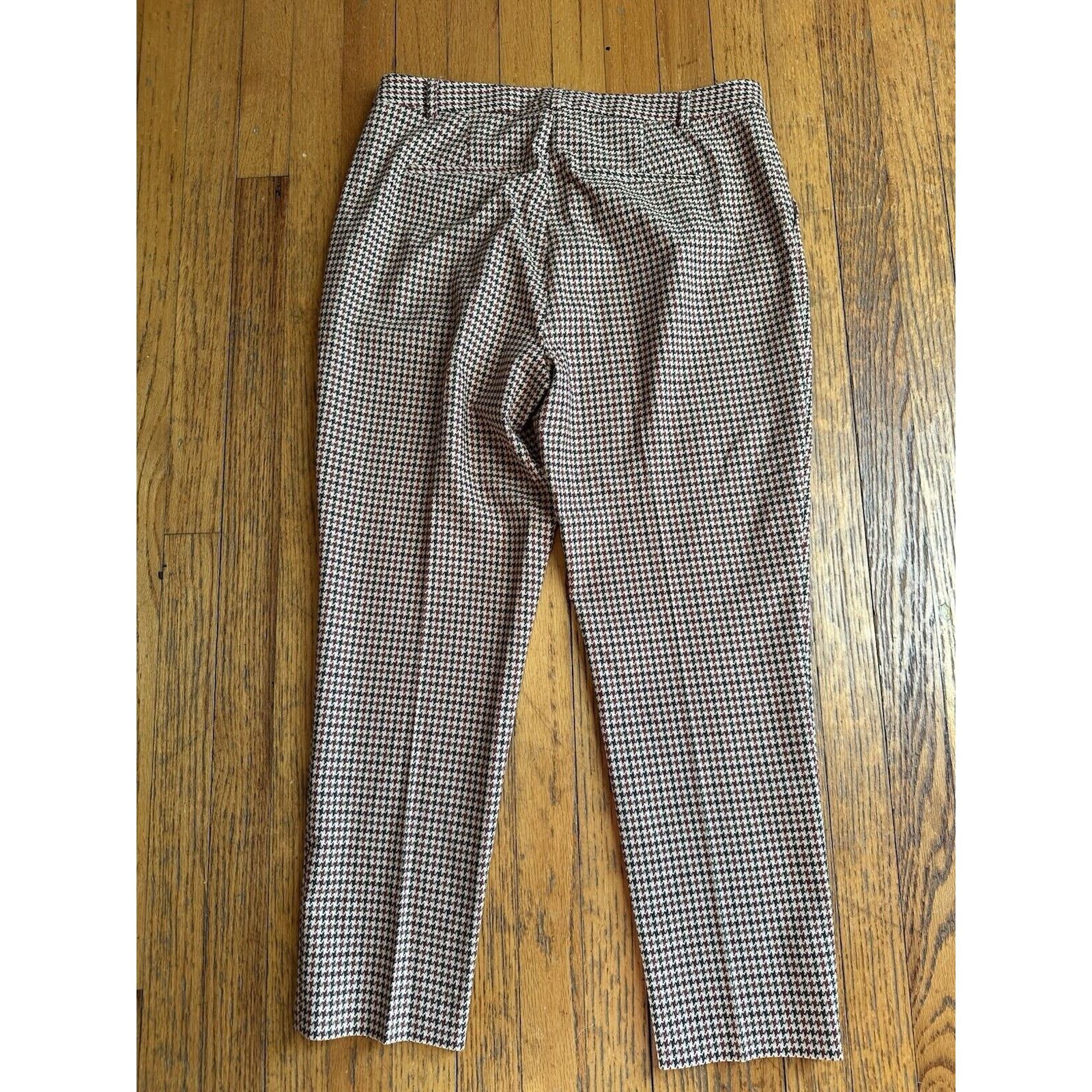 L'AGENCE L'AGENCE Ludivine Trouser Pants Tan Houndstooth Size 8 Size 30" / US 8 / IT 44 - 9 Thumbnail