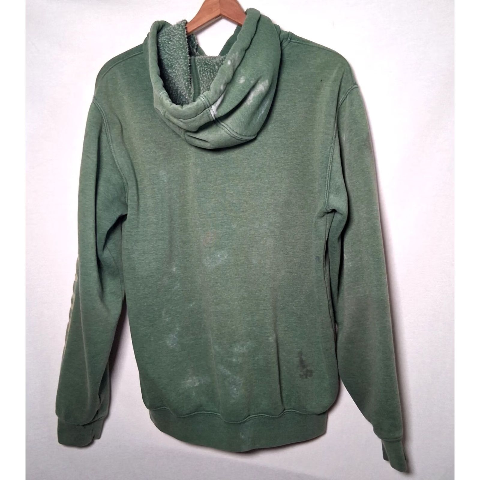 Carhartt VINTAGE Carhartt Hoodie Hooded Sweatshirt Small Green Workwear Pullover Destroyed Work Mens Hoodie Size US S / EU 44-46 / 1 - 2 Thumbnail