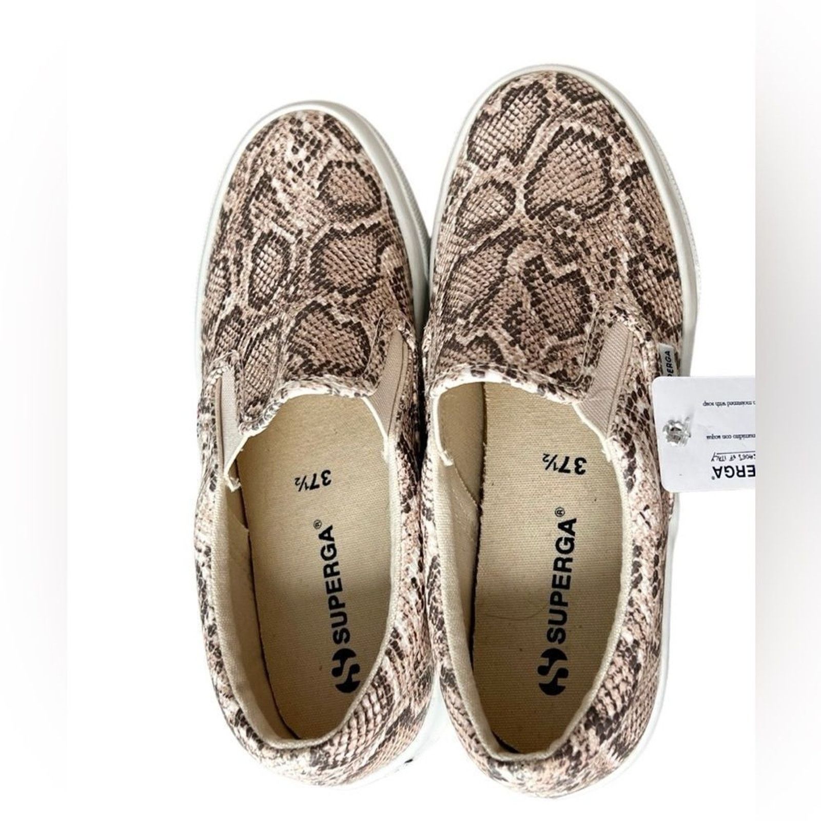 Superga Superga Faux Snakeskin Beige Platform Slip On Sneakers 5.5 Size US 5.5 / IT 35.5 - 3 Thumbnail