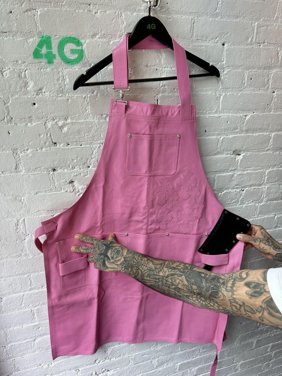 Chrome Hearts CHROME HEARTS LEATHER CROSS PATCHED 2C APRON Size US XL / EU 56 / 4 - 2 Thumbnail