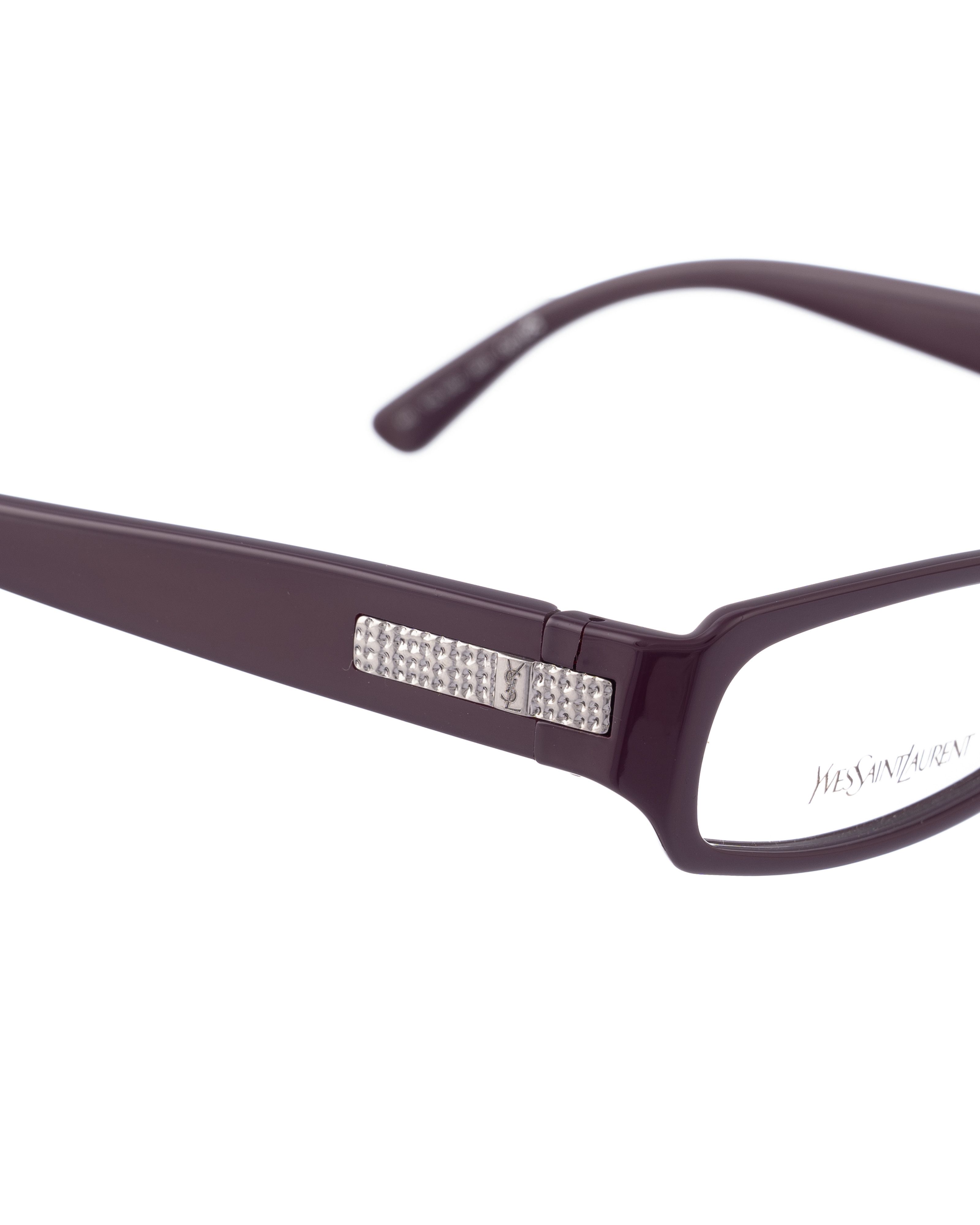 Saint Laurent Paris Yves Saint Laurent 00s Eggplant Purple Plastic Glasses Size ONE SIZE - 1 Thumbnail
