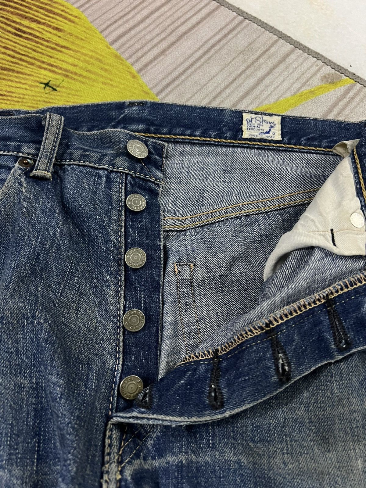 💥Vintage Orslow 105 Selvedge Mud Wash Jean