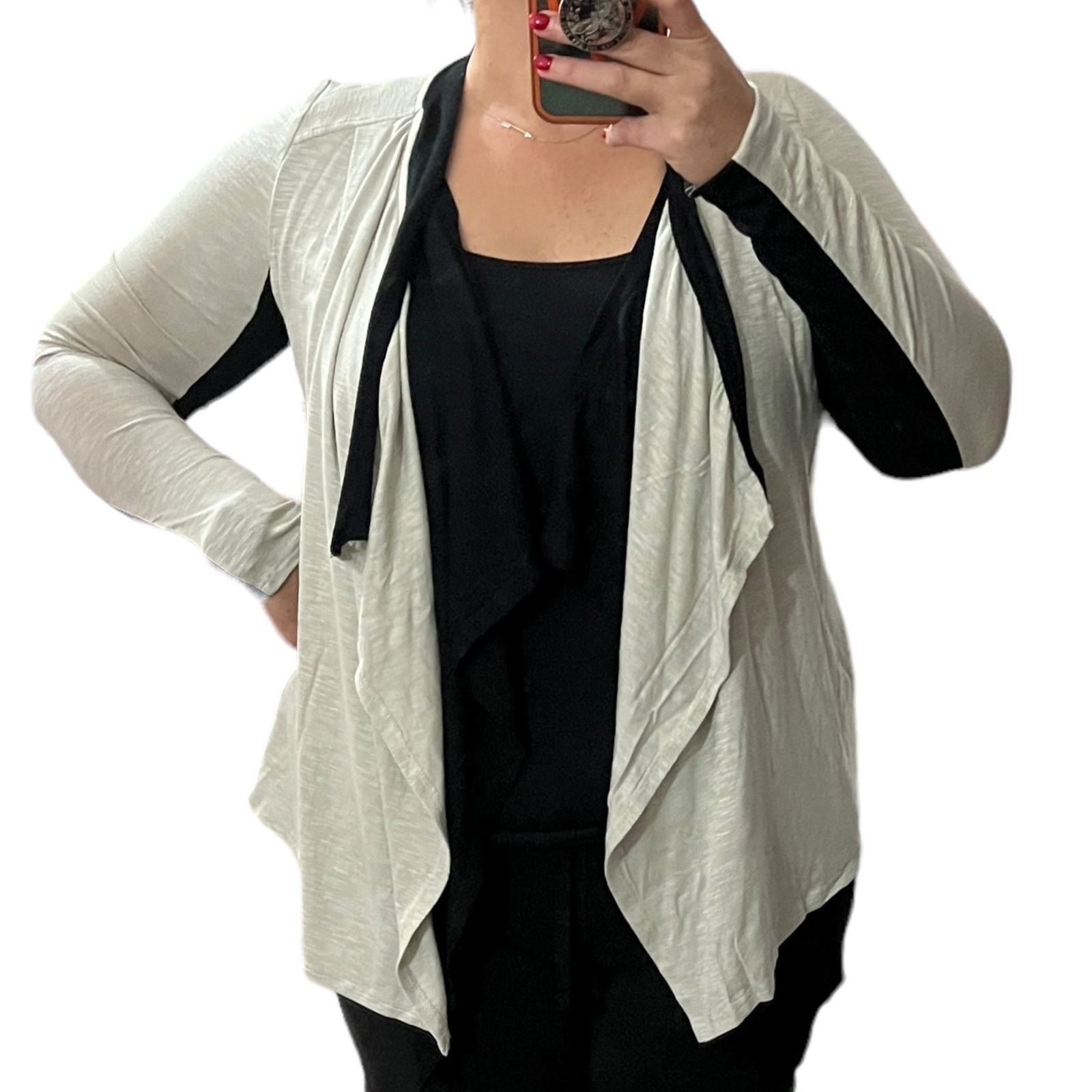 Other Double Layered Waterfall Cardigan - Stitch Fix Jersey Knit Size S / US 4 / IT 40 - 2 Thumbnail