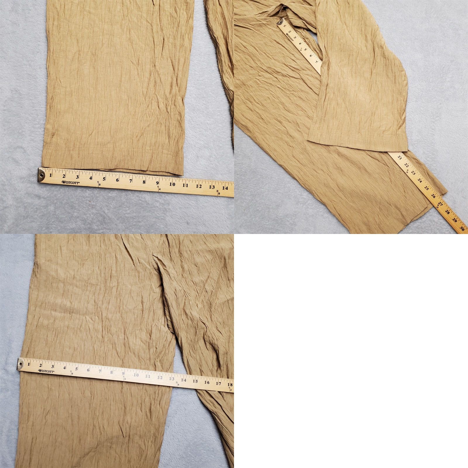 Madewell Madewell Pants Womens Large Brown Crinkle Wide Leg Crepe Elastic Waist Crop Size 36" / US 14 / IT 50 - 9 Thumbnail