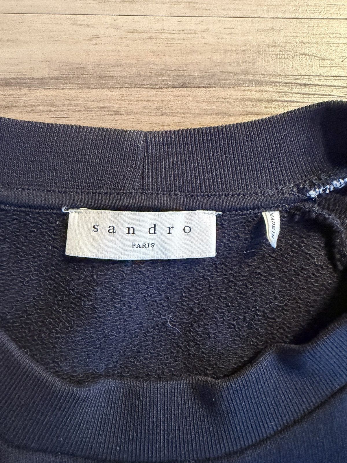 Sandro Navy Blue Striped Sleeve Sweatshirt Size US M / EU 48-50 / 2 - 3 Thumbnail
