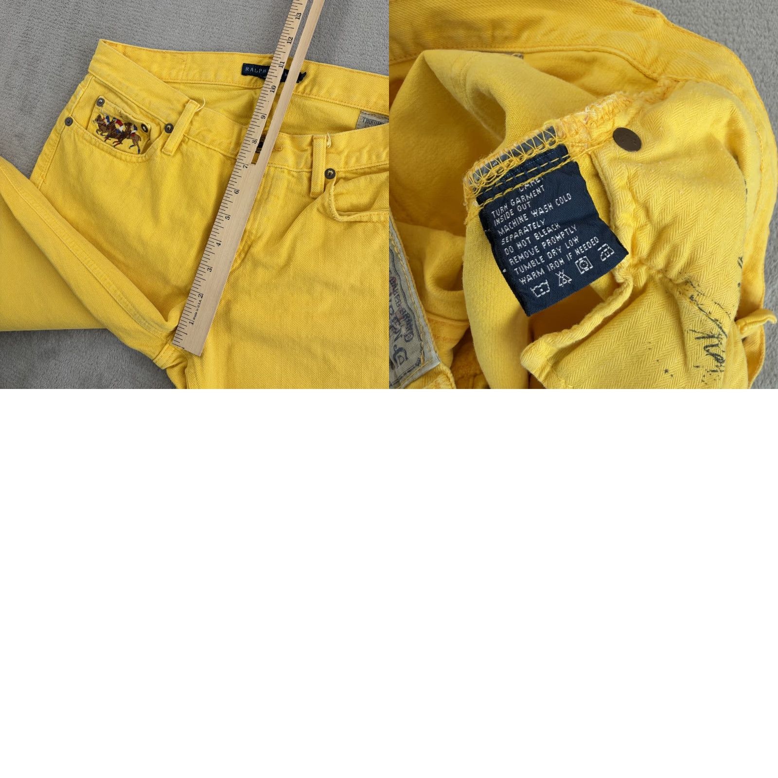Ralph Lauren Ralph Lauren Thompson 650 Jeans Yellow Women 29 Regular Straight Embroidered 3 Horsemen Denim Cotton Pockets Zip Button Modern Vintage? Size 27" / US 4 / IT 40 - 9 Thumbnail