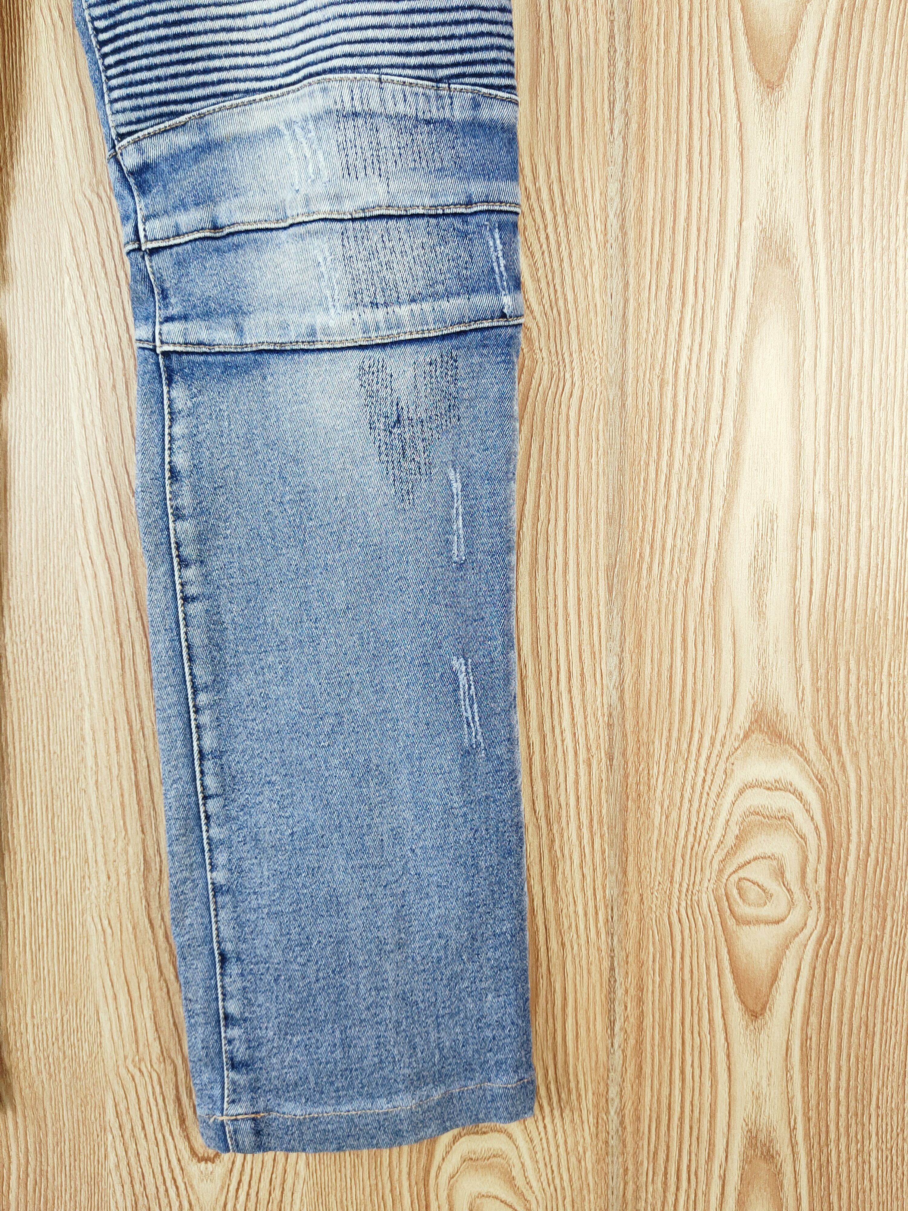 In The Attic In the attic Distressed Ripped bikers denim Jeans #W491 Size 33" - 6 Thumbnail