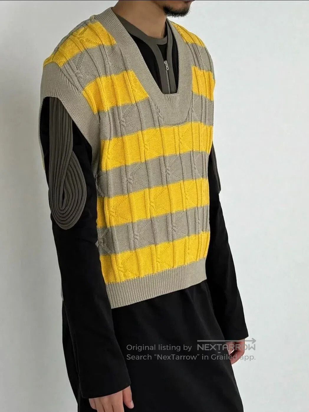 Kiko Kostadinov Kiko Kostadinov Yellow Stripe Vest. Size L / US 10 / IT 46 - 5 Thumbnail