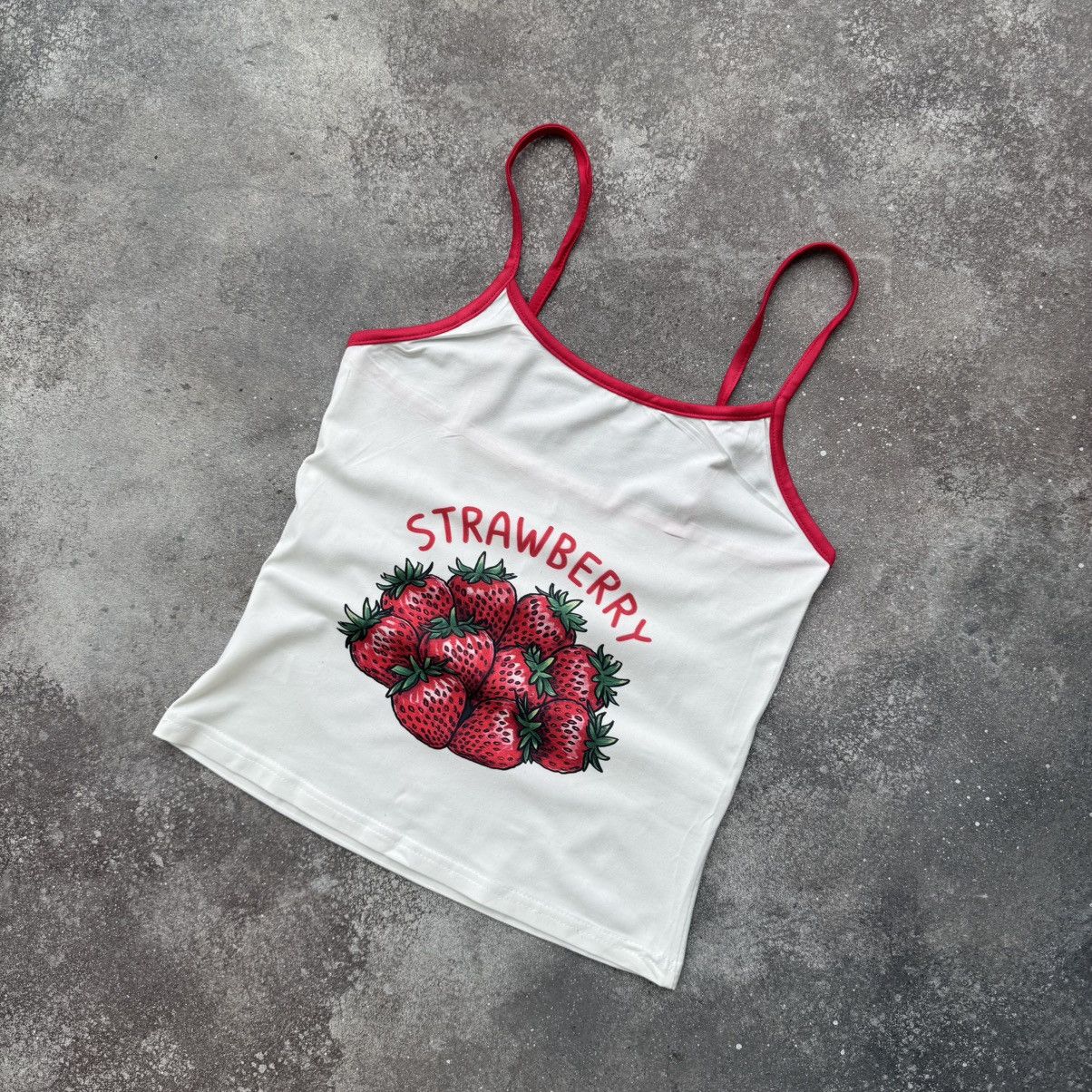 Hysteric Glamour × Japanese Brand × Vintage Amazing 2000’s Aesthetic Strawberry Glam Y2K Tank Top Size M / US 6-8 / IT 42-44 - 2 Thumbnail