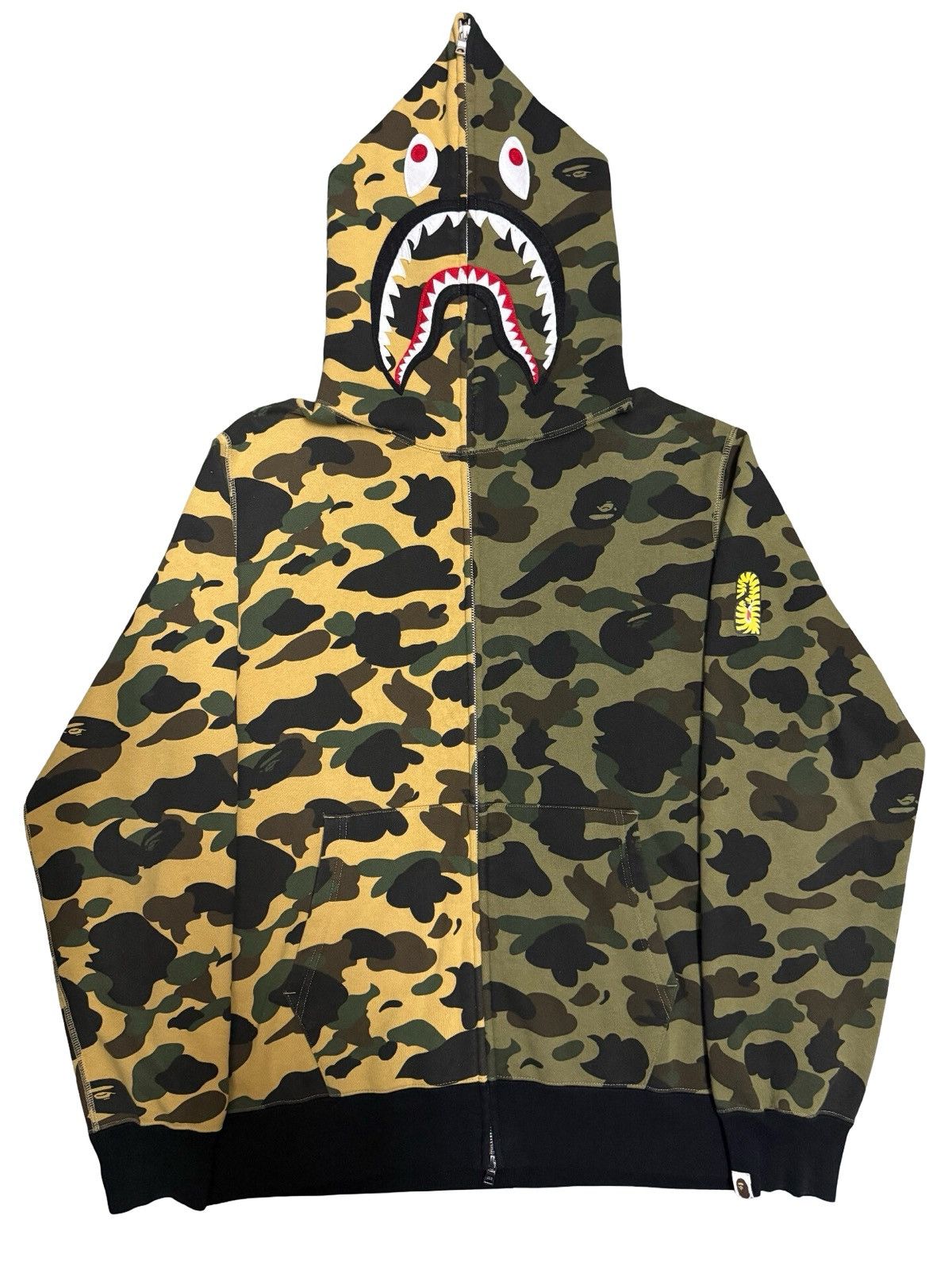 Bape A Bathing Ape 1st Camo Half Shark Full Zip Hoodie Size US XXL / EU 58 / 5 - 1 Thumbnail
