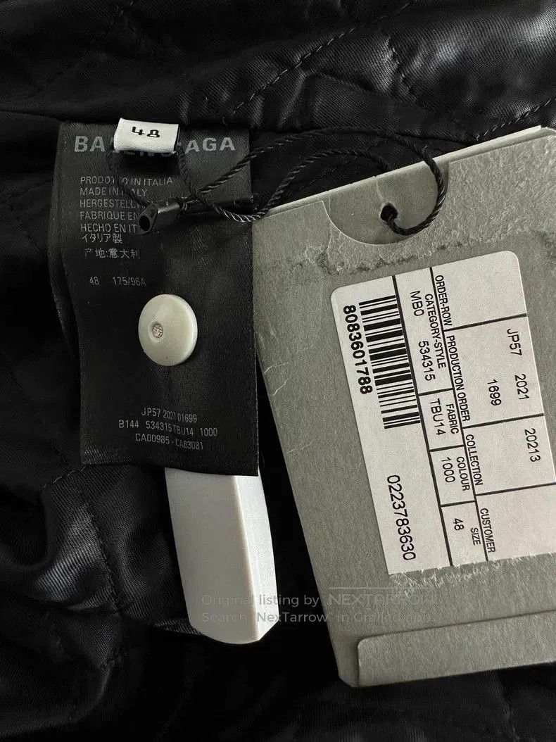 Balenciaga Balenciaga Black Letter Lamb Wool Coat. Size US XL / EU 56 / 4 - 3 Thumbnail