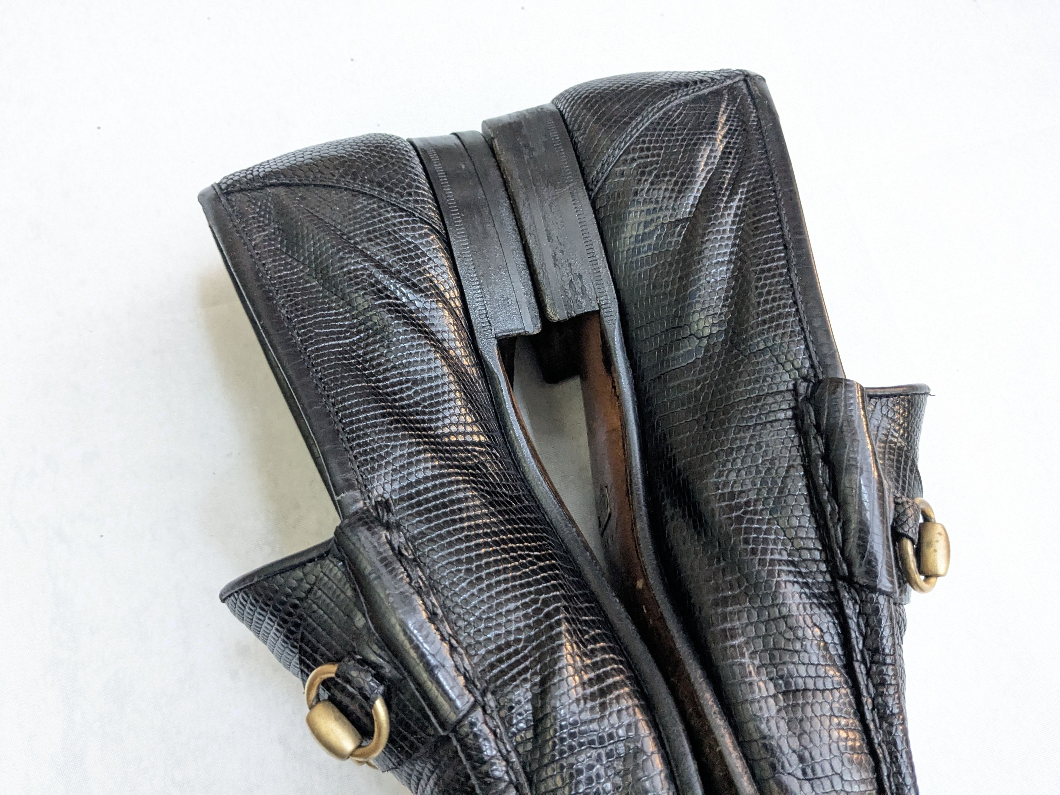 Gucci Gucci Horsebit Loafers Black Lizard Leather 9 Size US 9 / EU 42 - 12 Thumbnail