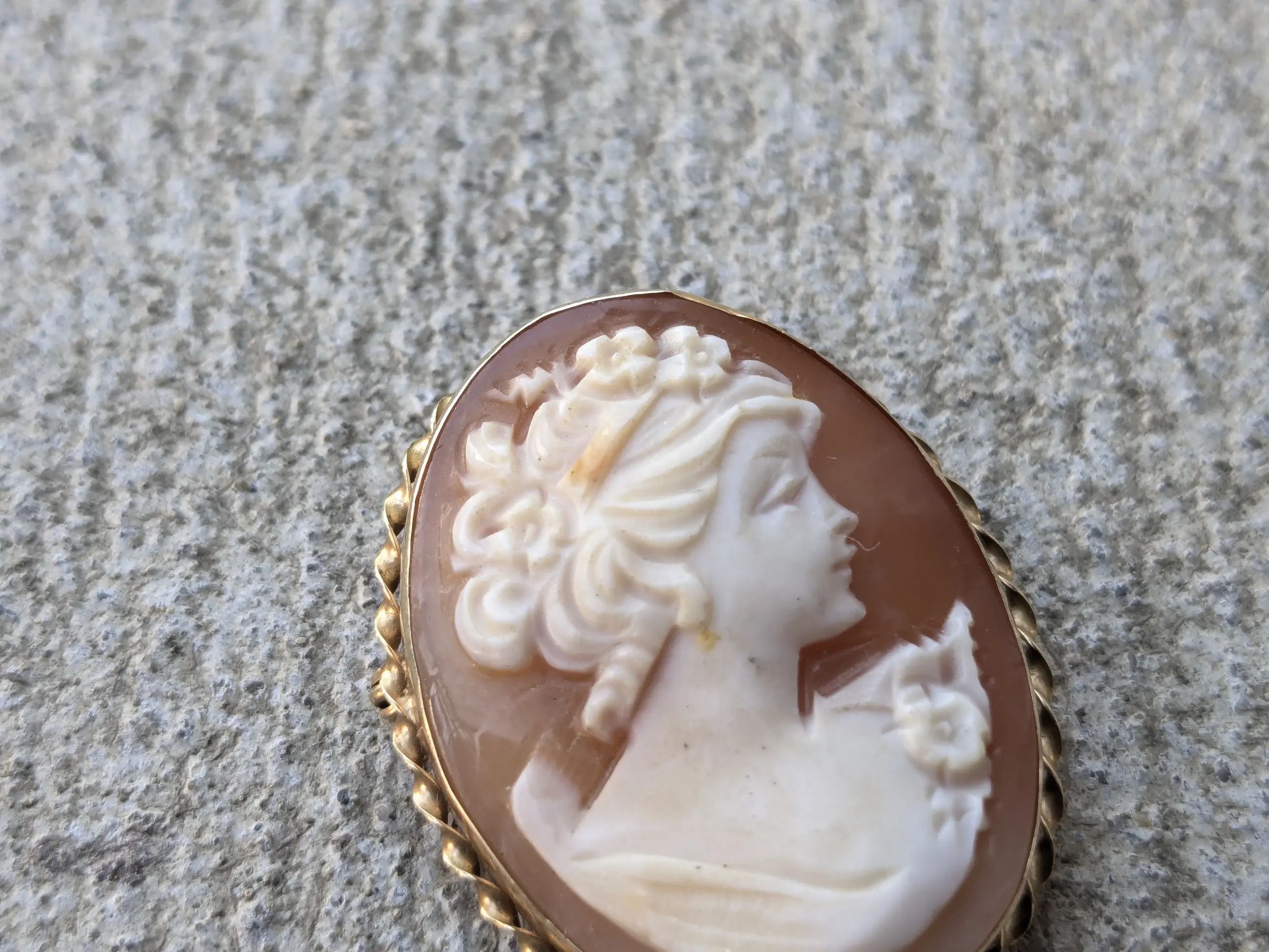 Jewelry 14k Gold Brooch Bust Cameo Antique Vintage Size ONE SIZE - 10 Thumbnail