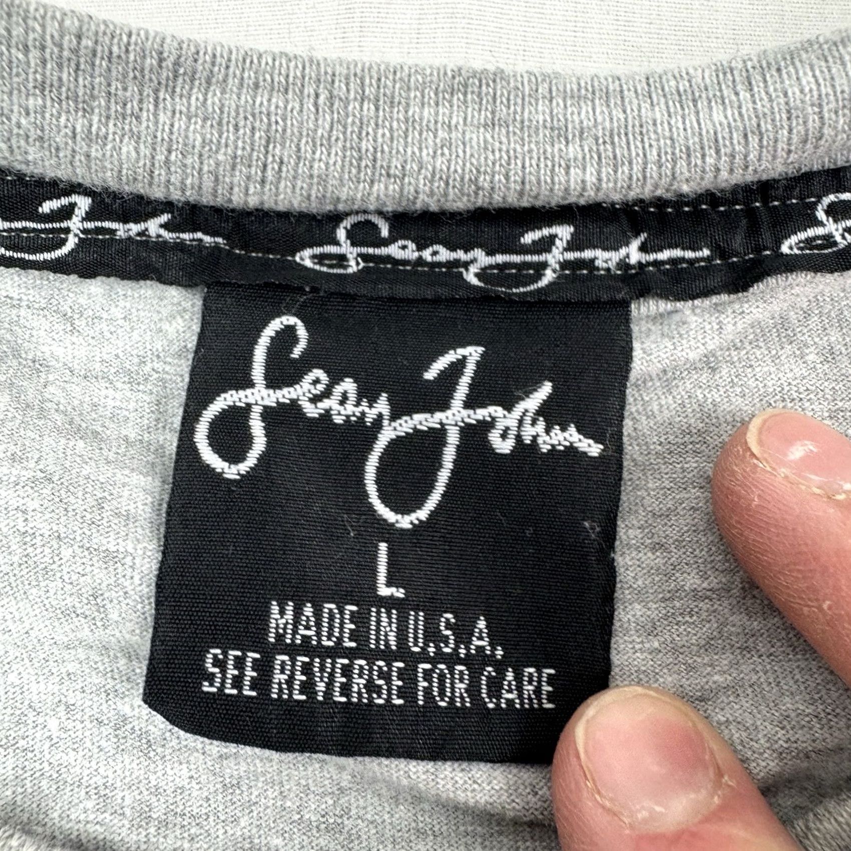 Sean John VINTAGE Sean John Long Sleeve T Shirt Adult L Gray Cotton Hip Hop 90s Y2K Mens Size US L / EU 52-54 / 3 - 5 Thumbnail